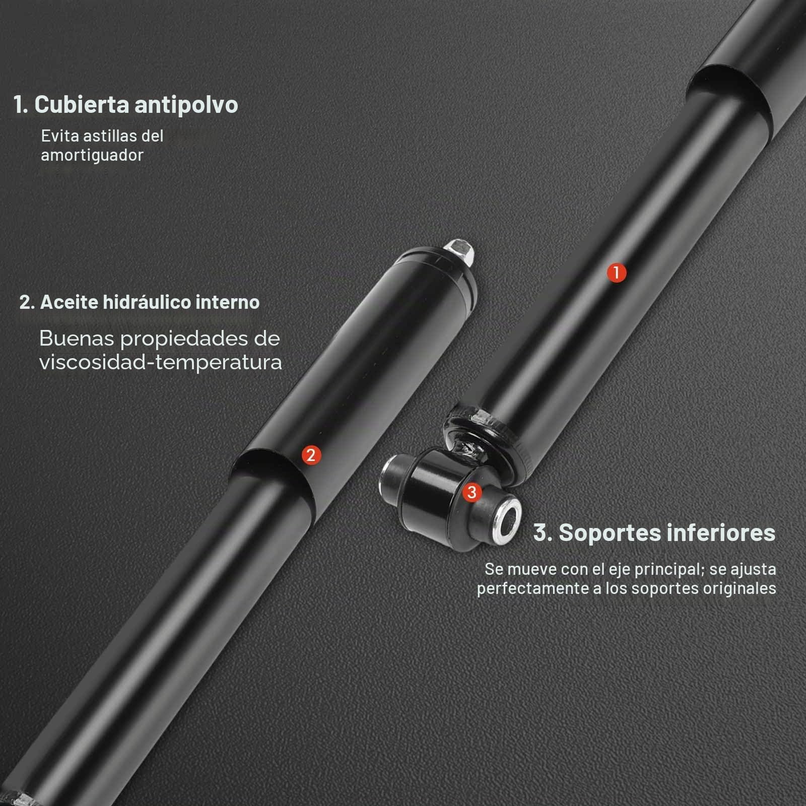 Frankberg 2 amortiguadores traseros de 456 mm a presión de gas 9830295580 | Compatible con: C5 Aircross A