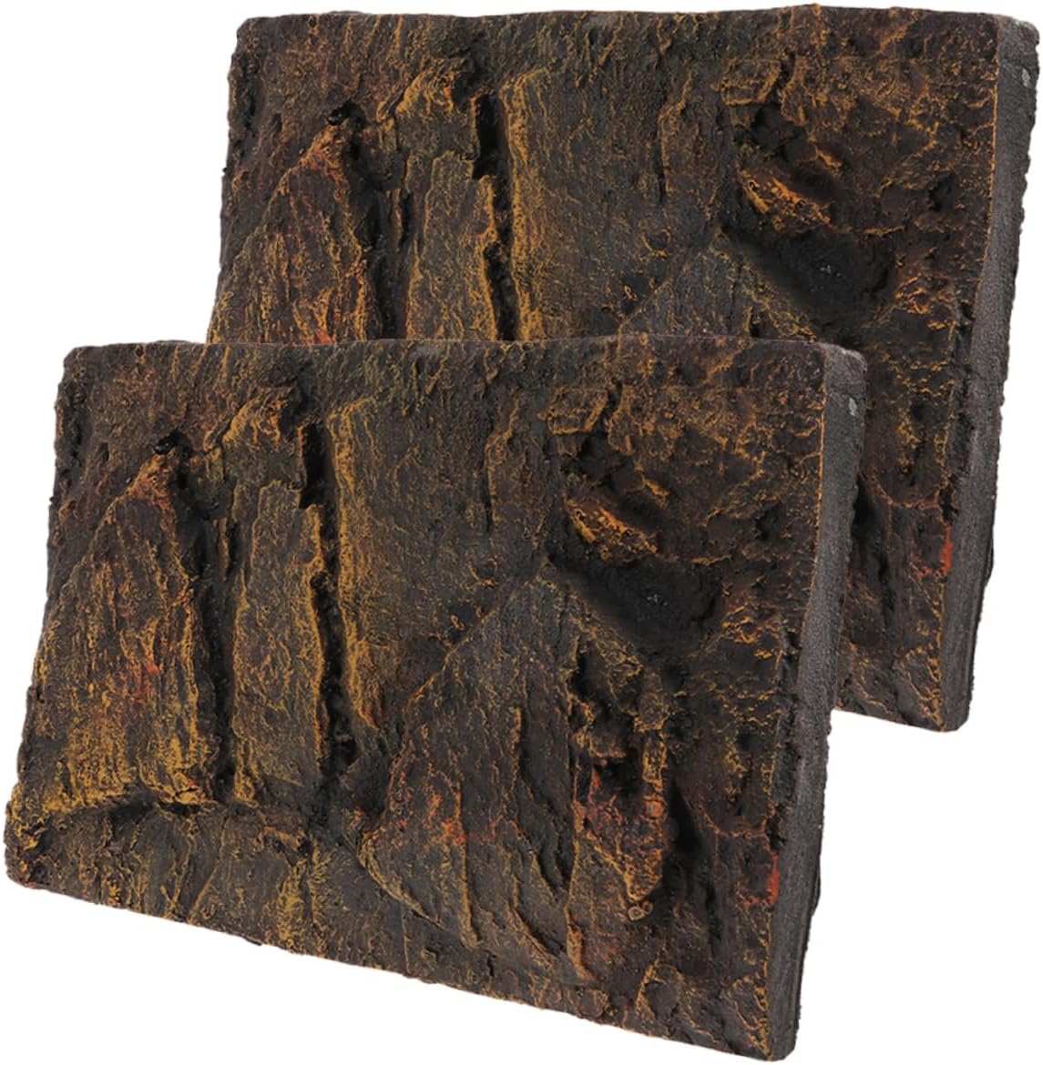 2pcs 3D Reptile Tank Background Board PU Material Turtle Tank Decoration for Aquariums Terrarium Background for Reptiles Fish Decor