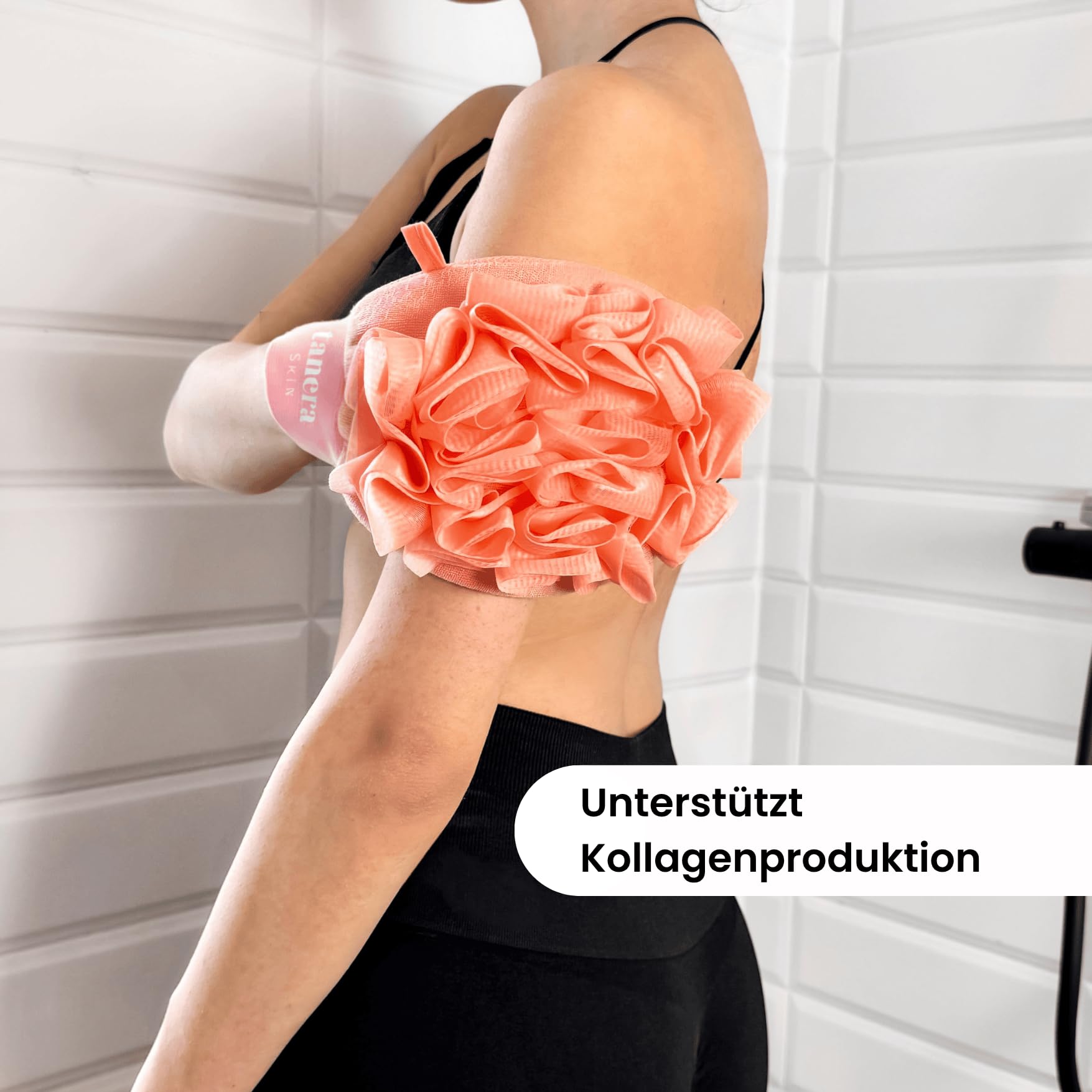 2-in-1 Tanera Skin Peeling Handschuh für Körper - das Original aus Die Höhle der Löwen - Reibeisenhaut, Keratosis Pilaris, Selbstbräuner Entfernung, Unreine Haut, Erdbeerbeine, Kessa Hamam Body Scrub