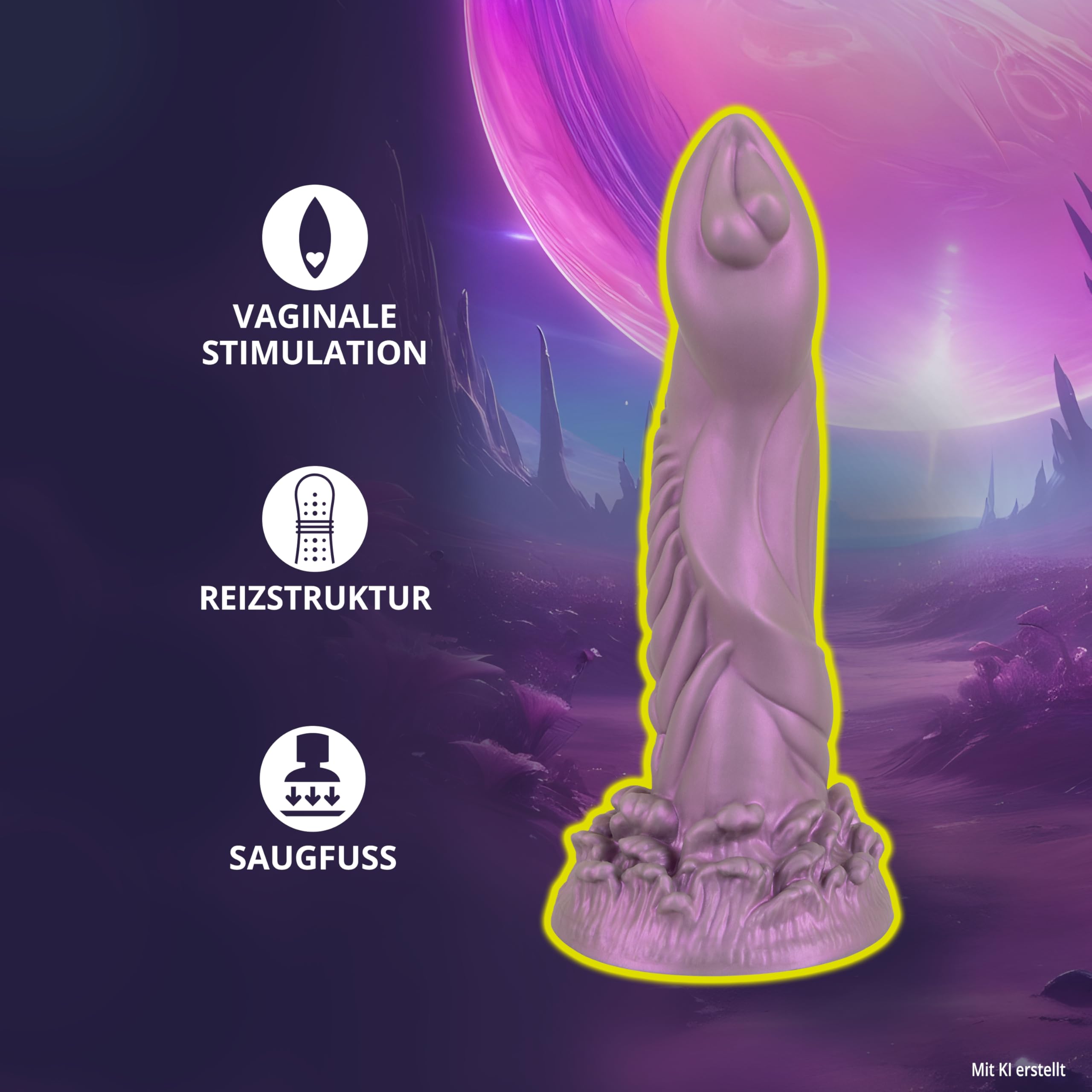 Beasty Cocks Alien Phallus Godemichets Violet 21,2 cm
