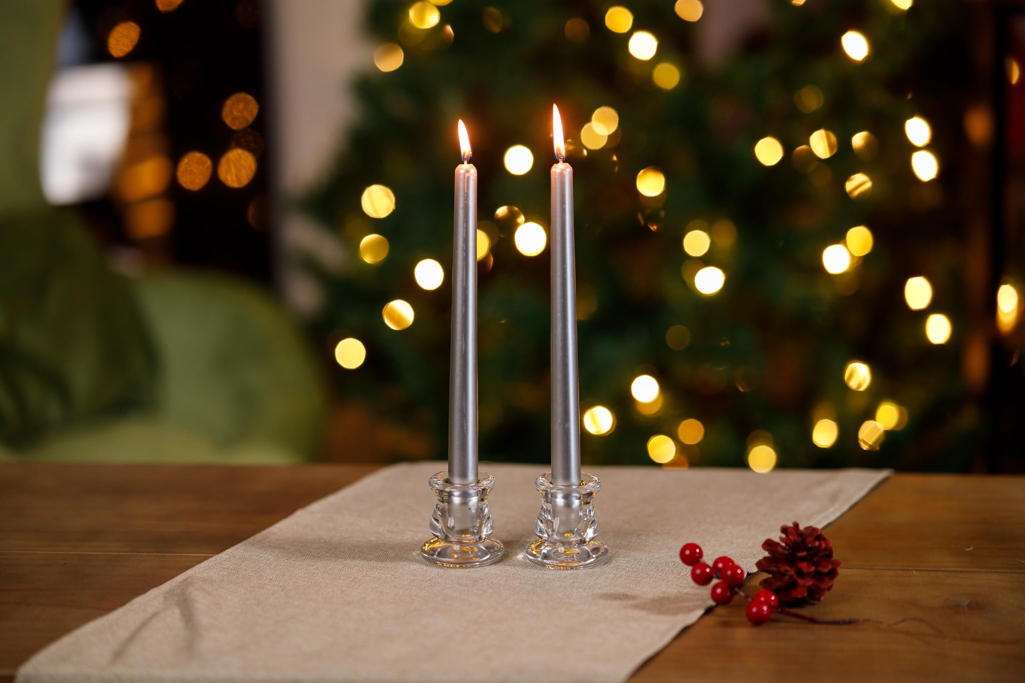 Marco Paul Interiors Clear Marco Paul 1Pc Glass Candle Holders Coloured Taper Candlestick Holders Decorative Candlesticks Living Room Accessories House Accessories Candles & Holders Table Decorations Centrepiece