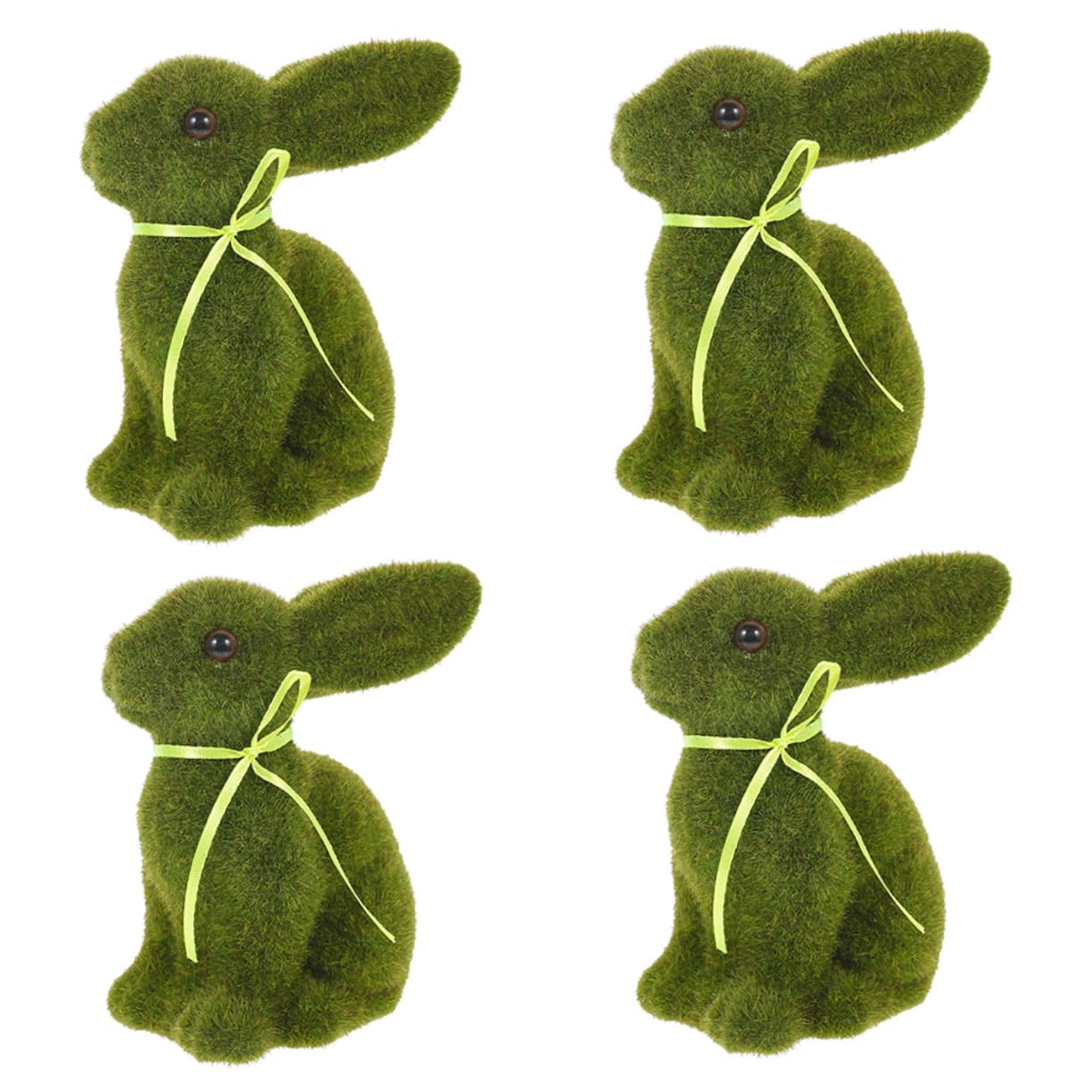 Happyyami 4pezzi Coniglietti Decorativi Pasquali Flockati Coniglietti Da Tavolo Per Decorazioni Primaverili e Festive Per Uffici e