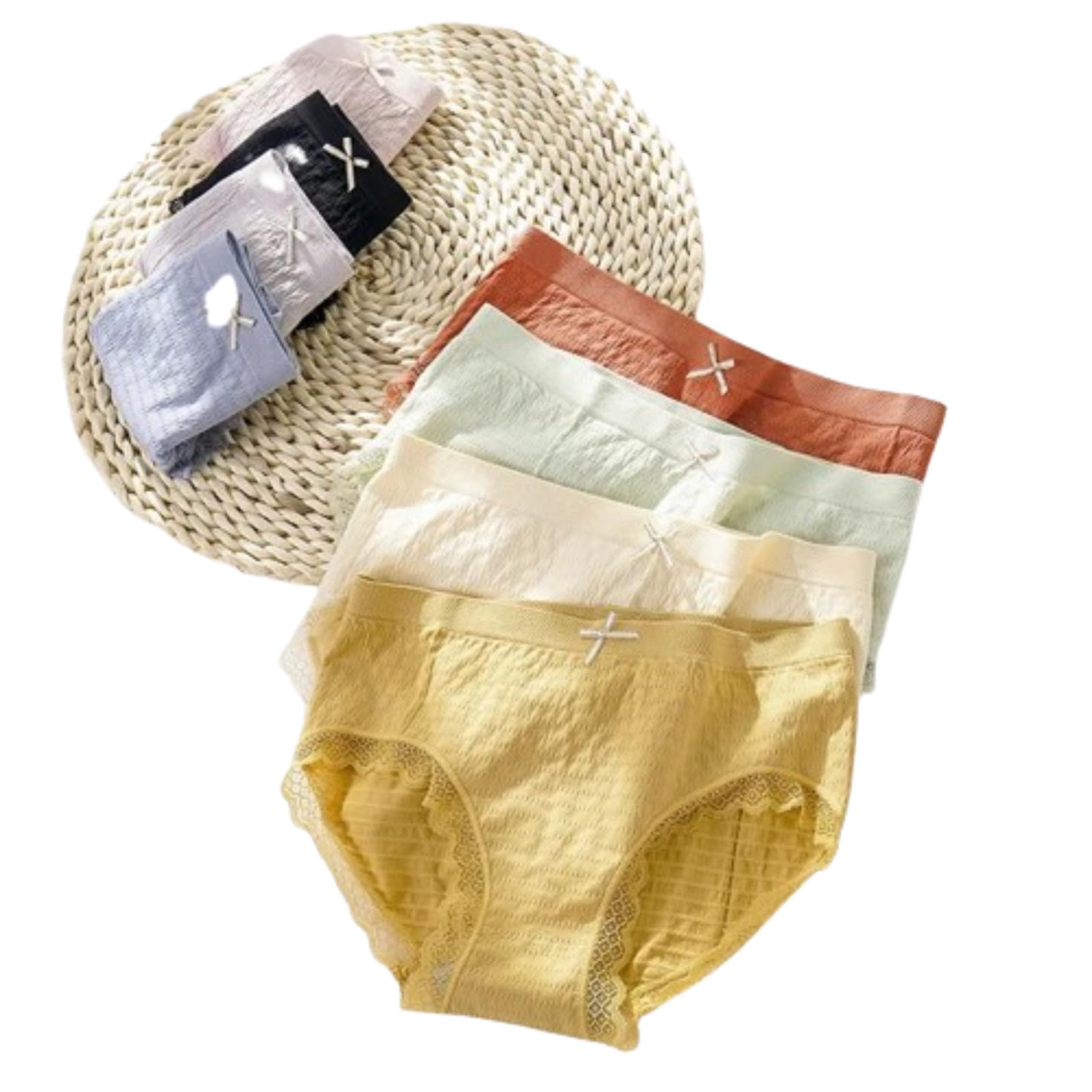 Seamless Mid Waist Panty Traceless Japanese Girls Underwear Ladies Cotton Crotch Skin Friendly Antibacterial Breathable Lace Edge (Multicolor) Adina-Frill-Panty-$Parent-image-11