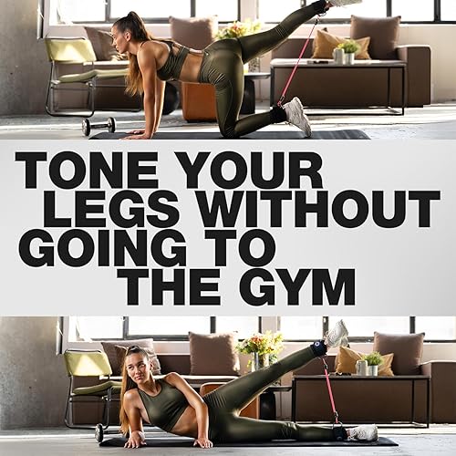 Miniatura 8 de Paquete de esterilla de ejercicio grande y bandas de resistencia al tobillo con puños