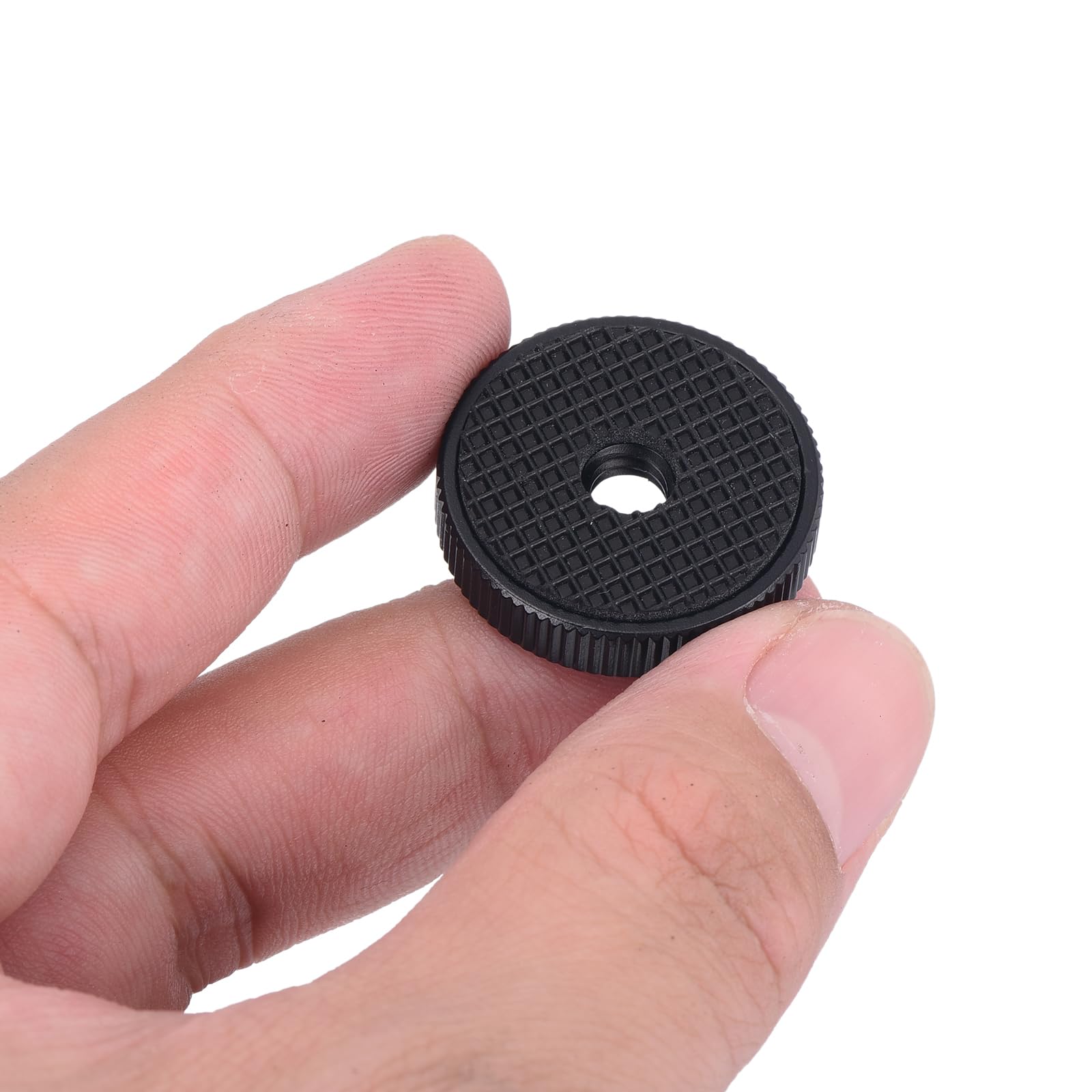 QUARKZMAN 10 Piezas Tuerca Moleteada Plana - 1/4"-20 x 1" x 0.26" Tuercas De Mariposa Bloqueo De Ajuste, Aleación De Aluminio Tuerca De Rueda De Mariposa Hembra, Negro