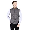 Badoliya & Sons Men's Designer Jute Nehru Jacket/Waist Coat (Grey, 40)