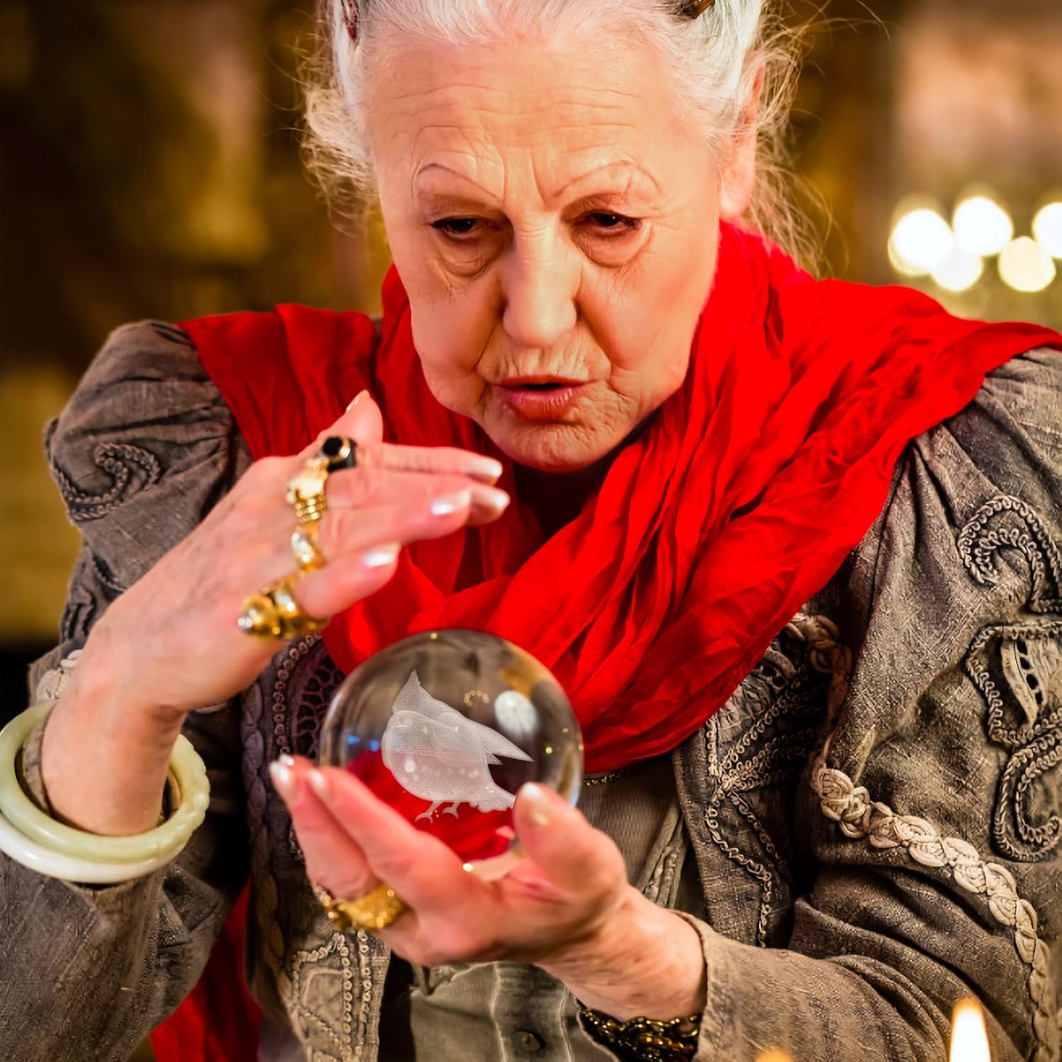 2.4inch (60mm) 3D Cardinal Bird Crystal Ball with Decorative Wooden Stand for Home Decorative Ball, Paperweight. 2023 Version Gift for Bird Lovers, Grandma, Children - Image 6