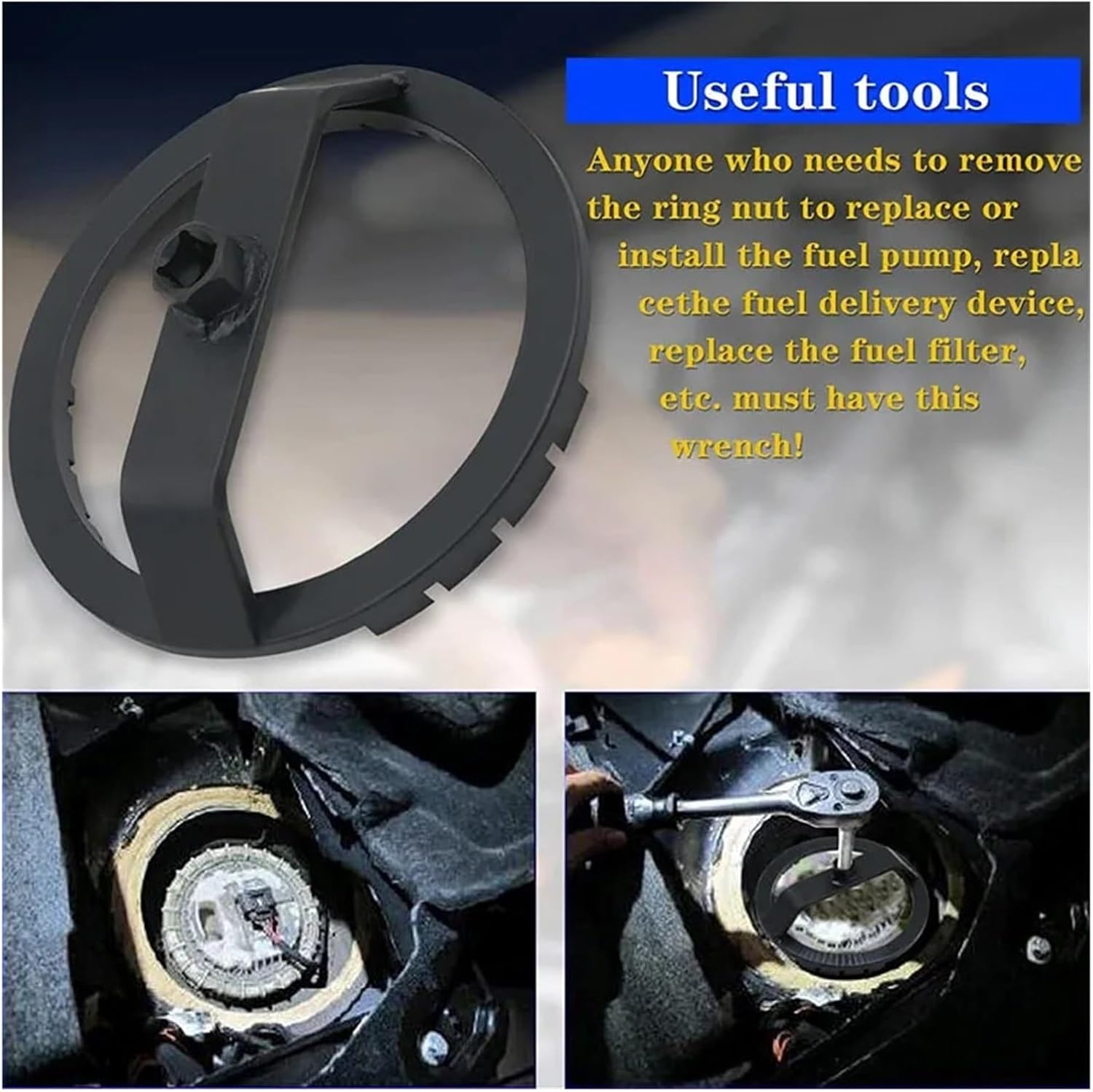 Fuel Tank Lid Wrench Fuel Pump Sender Lock Ring Tool Compatible With Toyota Corolla Yaris Maritx Tacoma VIOS And Compatible With Lexus RX330 RX350