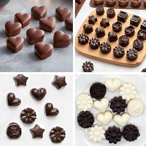 Miniatura 6 de Paquete de 6 moldes de chocolate para dulces, moldes de gelatina antiadherente de grado alimenticio, molde de crayón, molde de silicona para