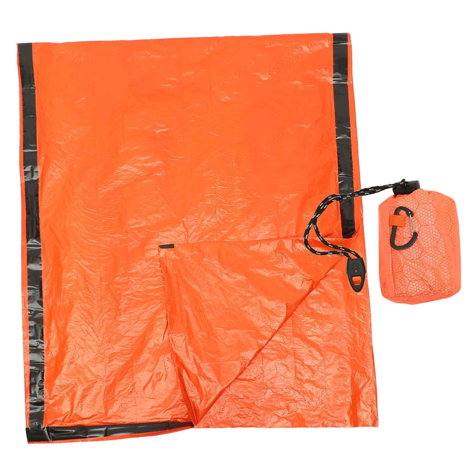 Mikikit Survival Sleep Bag Compact Pe Bivy Sack Whistle for Outdoor Adventures