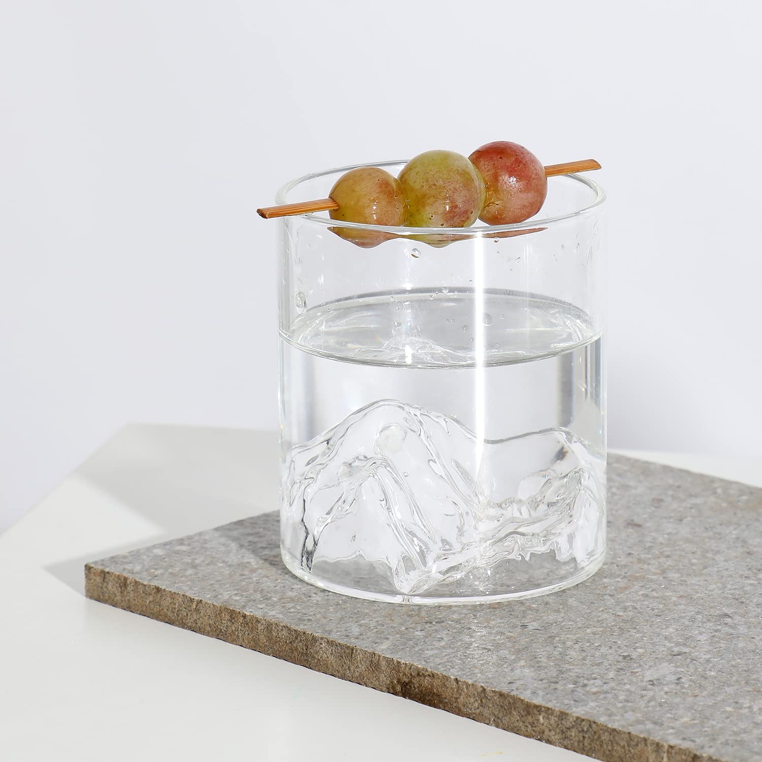 BONHOMIE Clear Solid Drinking Glass for Home | Transparent Tumbler for Water, Juice, Cold Drink, Whiskey, Cocktail | Modern Elegant Design for Kitchen | Perfect Drinkware for Parties | Pack of 1