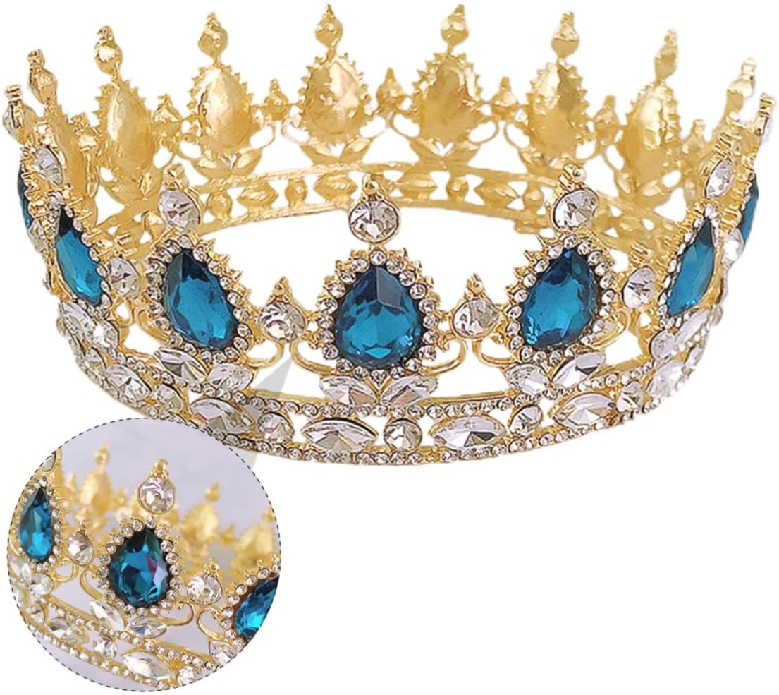 Green Rhinestone Bridal Crown Alloy Hair Hoop for Weddings Pageants