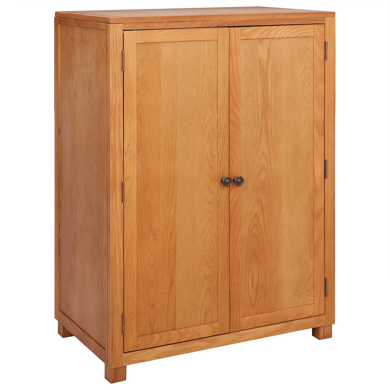 Vidaxl Brown Wardrobe With Storage 80 X 50 X 115 Cm Solid Oak Wood, Modern Storage Unit, Rectangular, Durable Oak Wood Furniture For Living Room, Bedroom, Hallway - Ample Space, Minimalist Design