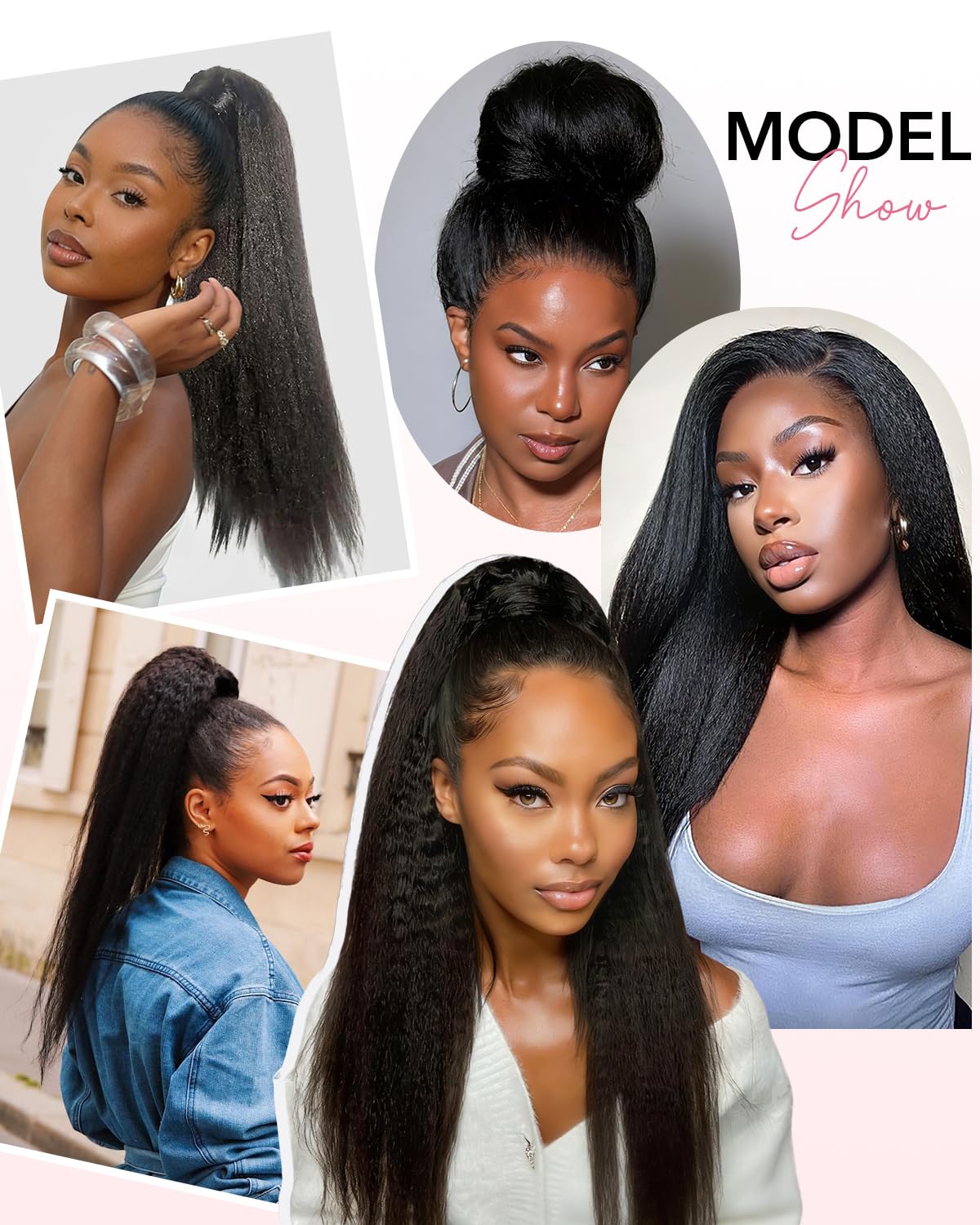 Beluck 360 HD Lace Front Wig Human Hair Yaki Kinky Straight 200 Density – Hidden Strap with Invisible Drawstring Pre Plucked Pre Cut Glueless Wig for Black Women 26 Inch