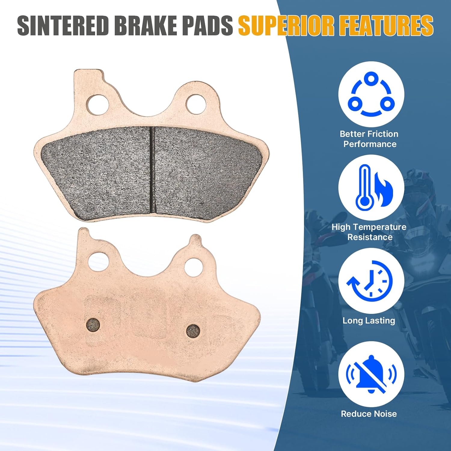 Front and Rear Sintered Brake Pads replacement for Harley Davidson Touring Flhtcu-i Electra Glide Ultra Classic 2000 2001 2002 2003 2004 2005 2006 2007