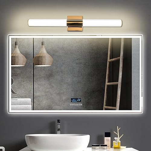 Miniatura 7 de YHTlaeh Lámparas LED de tocador de baño de 24 pulgadas cromo pulido 4000 K blanco natural moderno espejo de tocador de baño accesorios de luces