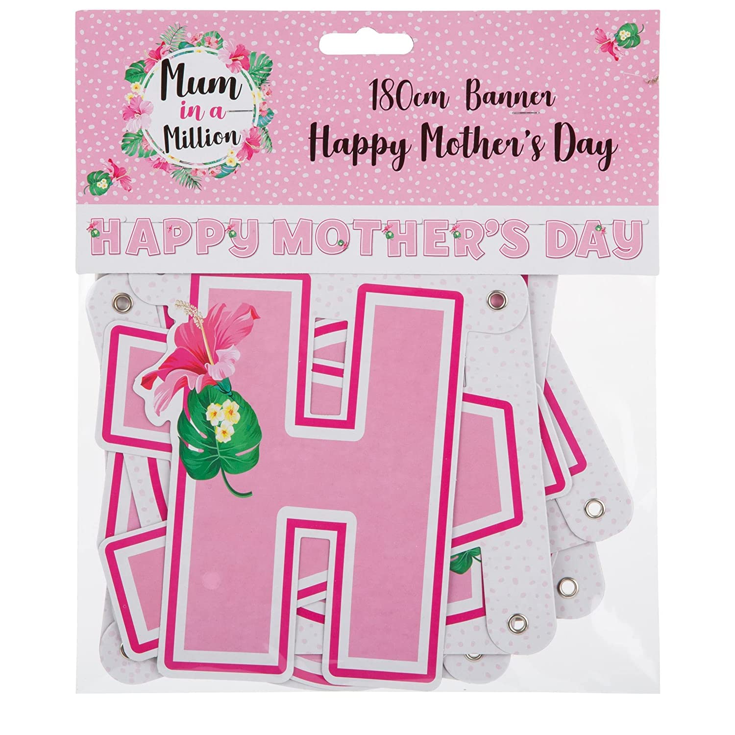 VFM - Mothers Day Banner,180cm Mum In A Million Mother's Day, Bunting Happy Mothers Day Decorations, Afternoon Tea Decoration - Image 3