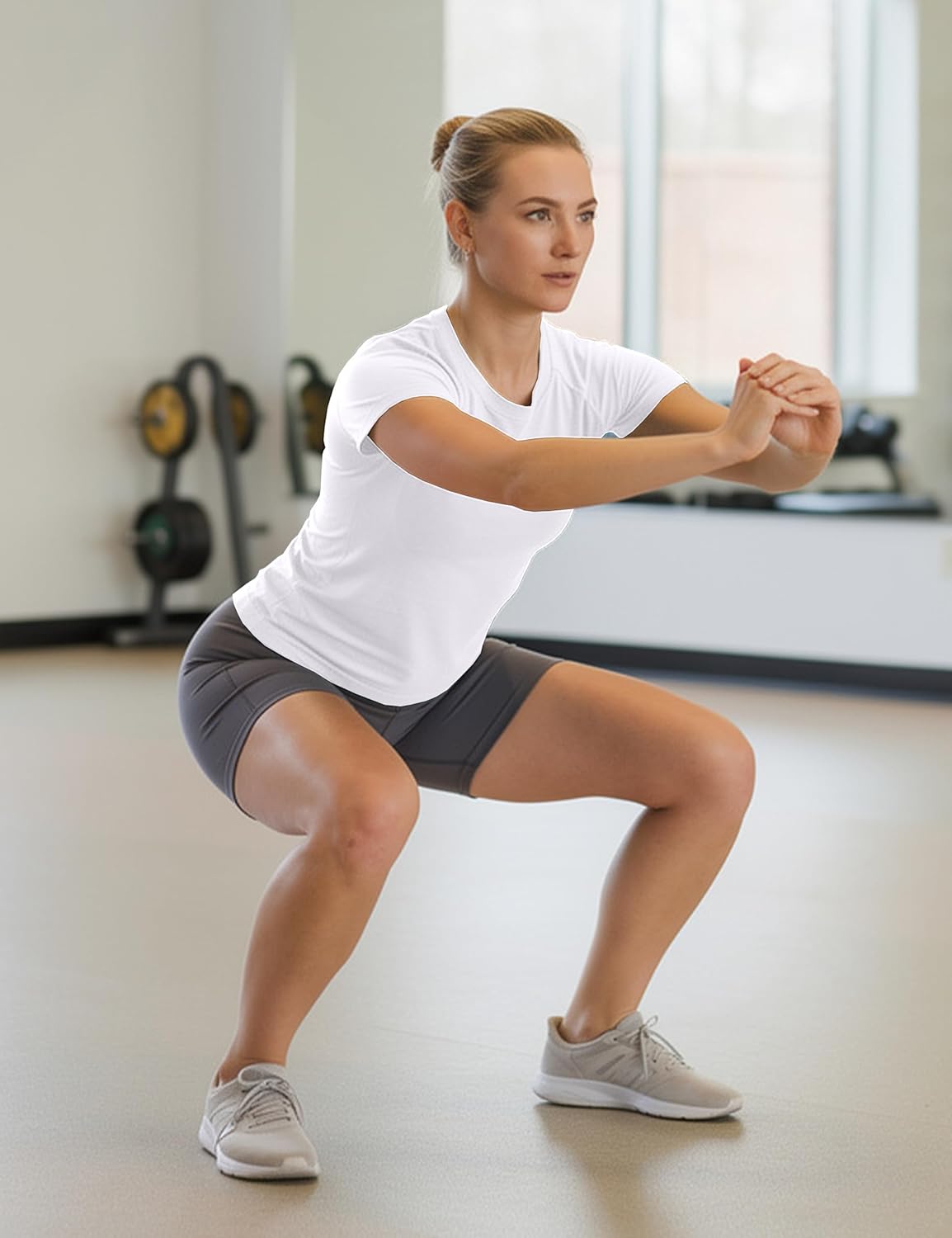 MathCat Workout Shirts for Women,Yoga Short Sleeve Workout Tops,Breathable Athletic Gym Shirt - Image 3