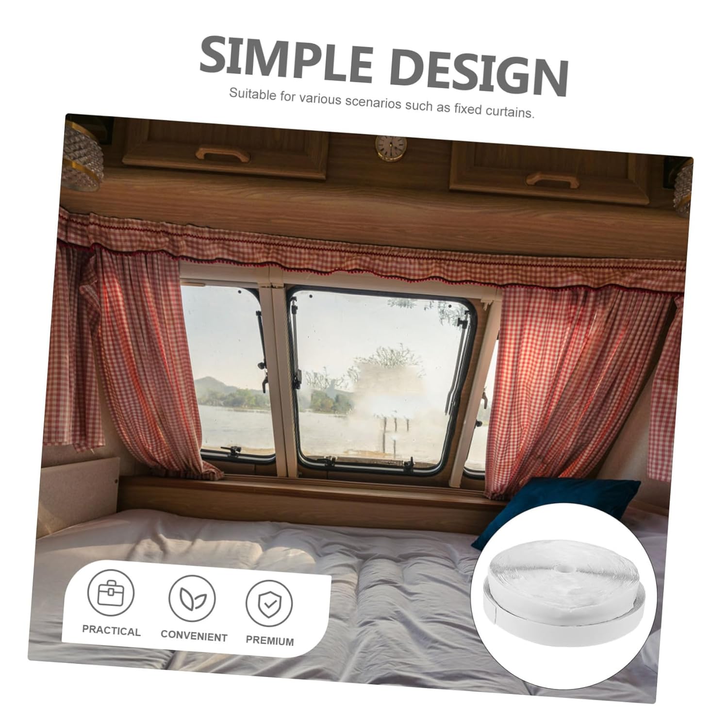 Gatuida 1set Strong Adhesive Hook and Tape Carpet Strips for Home Use Self-Adhesive Fastening for Curtains Mats