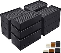 Vista 9 de Elevadores de muebles de 1.5 pulgadas, bloques elevadores rectangulares ajustables para cama, sofá, mesa y elevación de sofá, soporte resistente