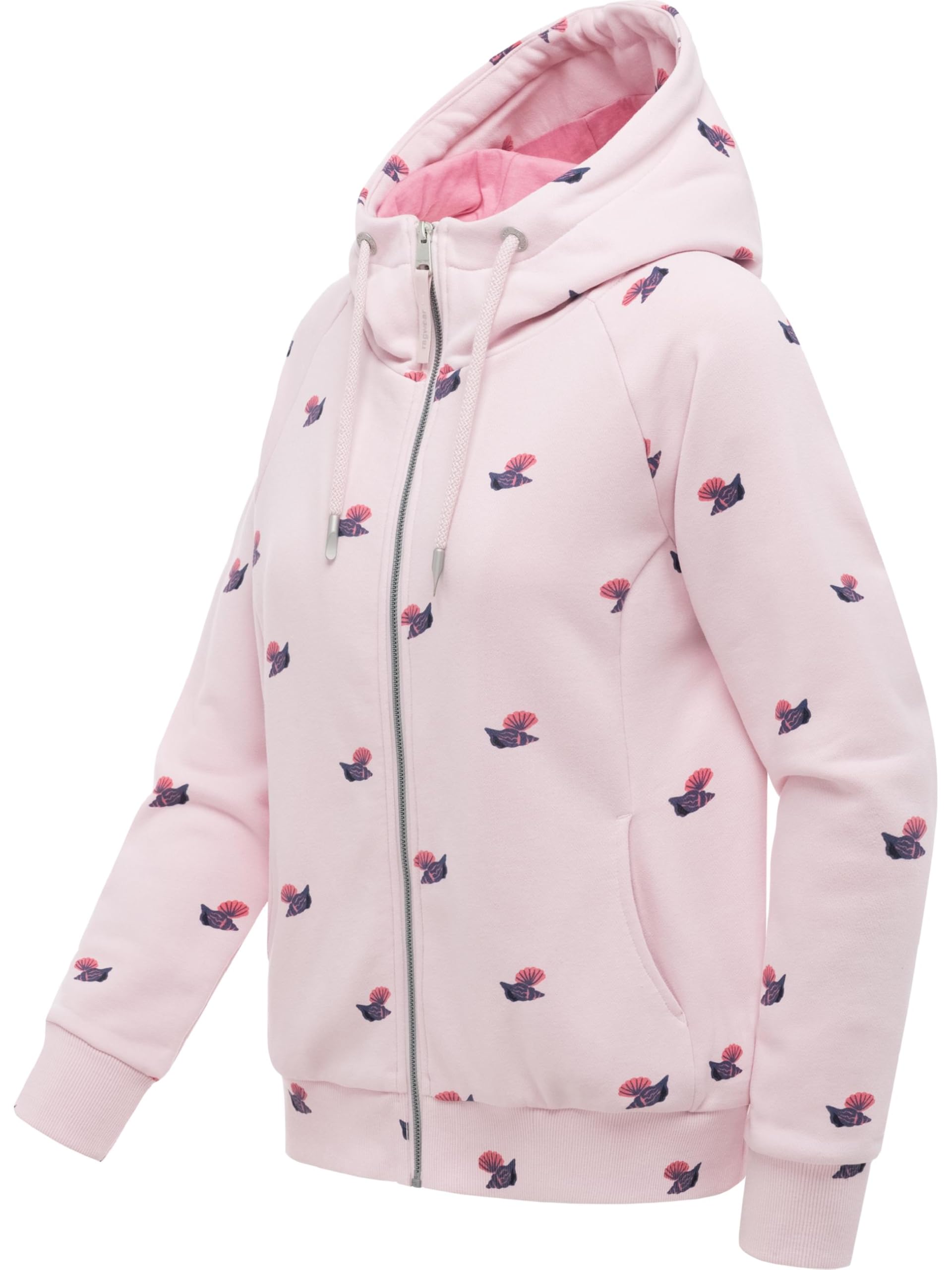 Ragwear Damska luźna bluza treningowa kurtka sportowa z kapturem i nadrukiem muszli Fllawia Shells Marshmallow rozm. S