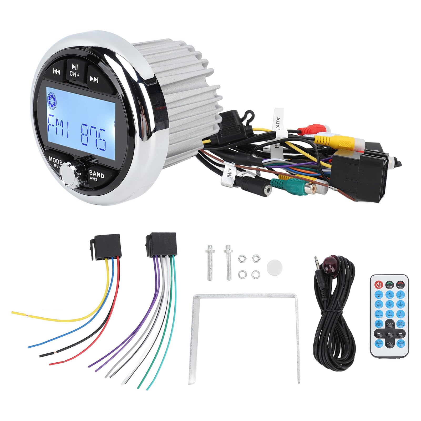 Marine-Radio, Marine-Stereo-Bluetooth-Marineradio, 12 V, Aluminiumlegierung, Staubdicht, Wasserdicht, Verlustfreie Musik, Digitale Medien, MP5-Player für Yachten, Wohnmobile, Boote