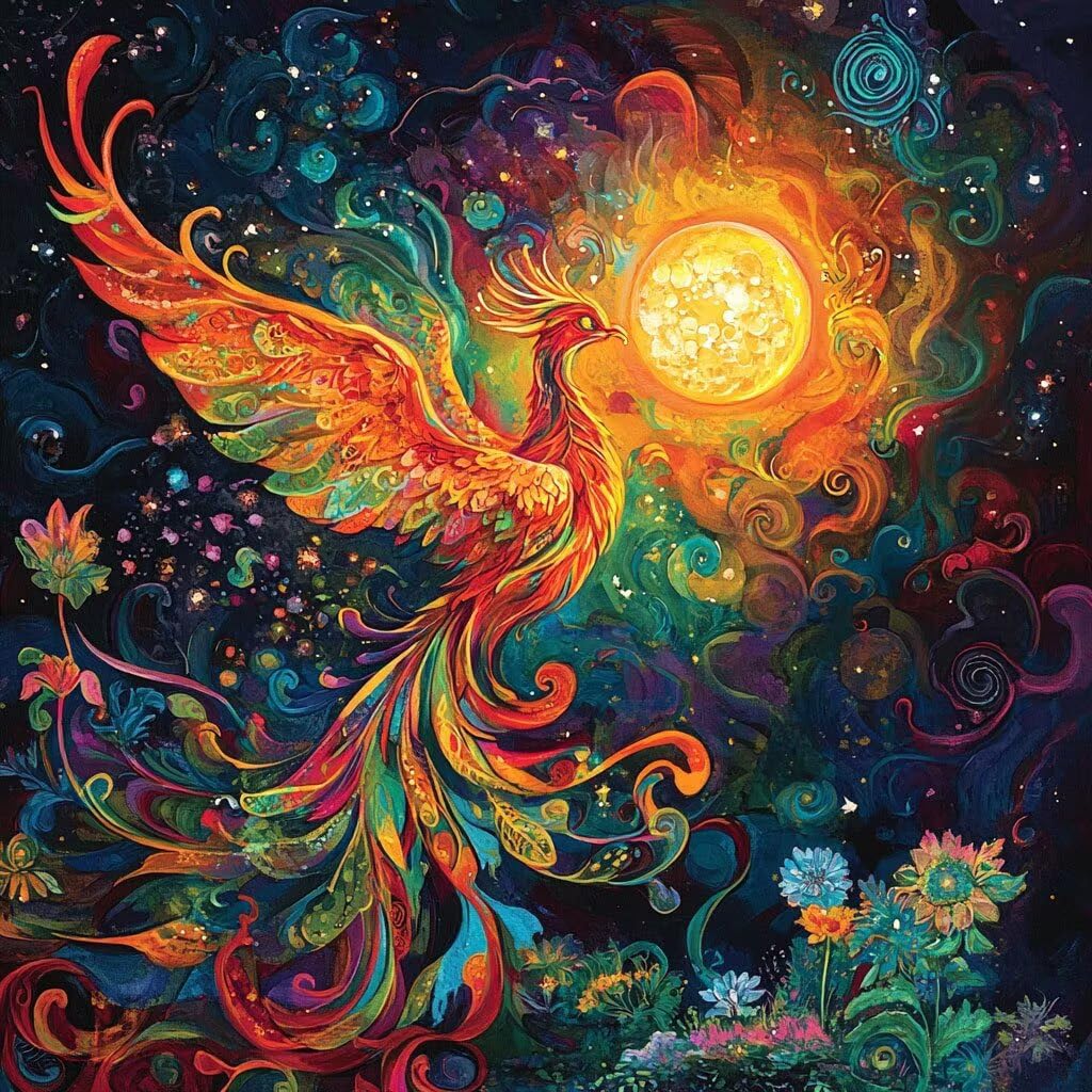 Malowanie według numerów dla dzieci, Firebird Arts and Crafts dla dzieci, płótno spersonalizowane zdjęcie, słońce DIY farba akrylowa z pędzlem do dekoracji wnętrz, spersonalizowane prezenty, bez ramy
