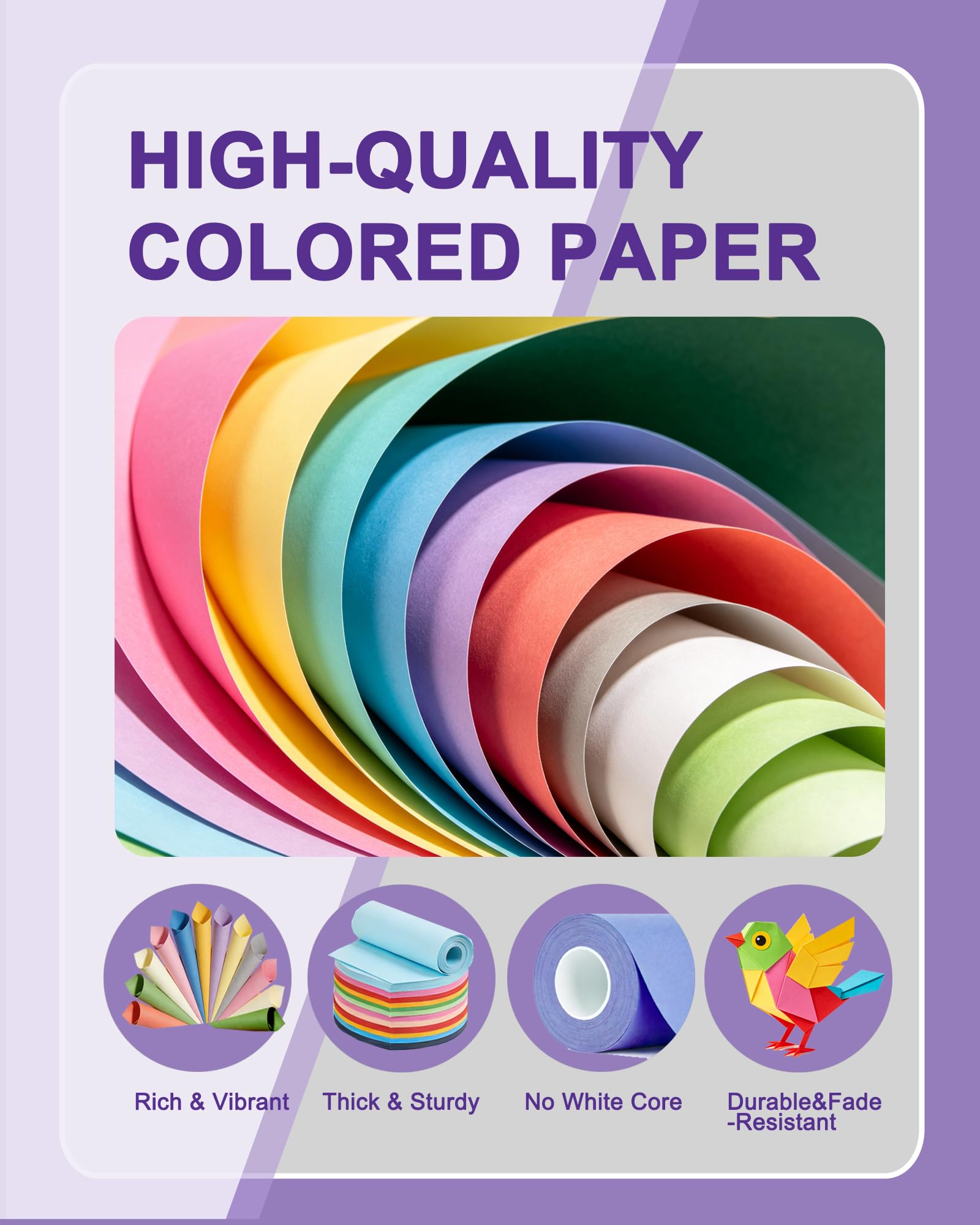 WritePads Veritas - Carta colorata per fotocopie, viola, 21,6 x 27,9 cm, formato lettera, 9,1 kg/75 g/m², viola, 200 fogli, per fotocopie, stampante, multiuso, prodotta negli Stati Uniti
