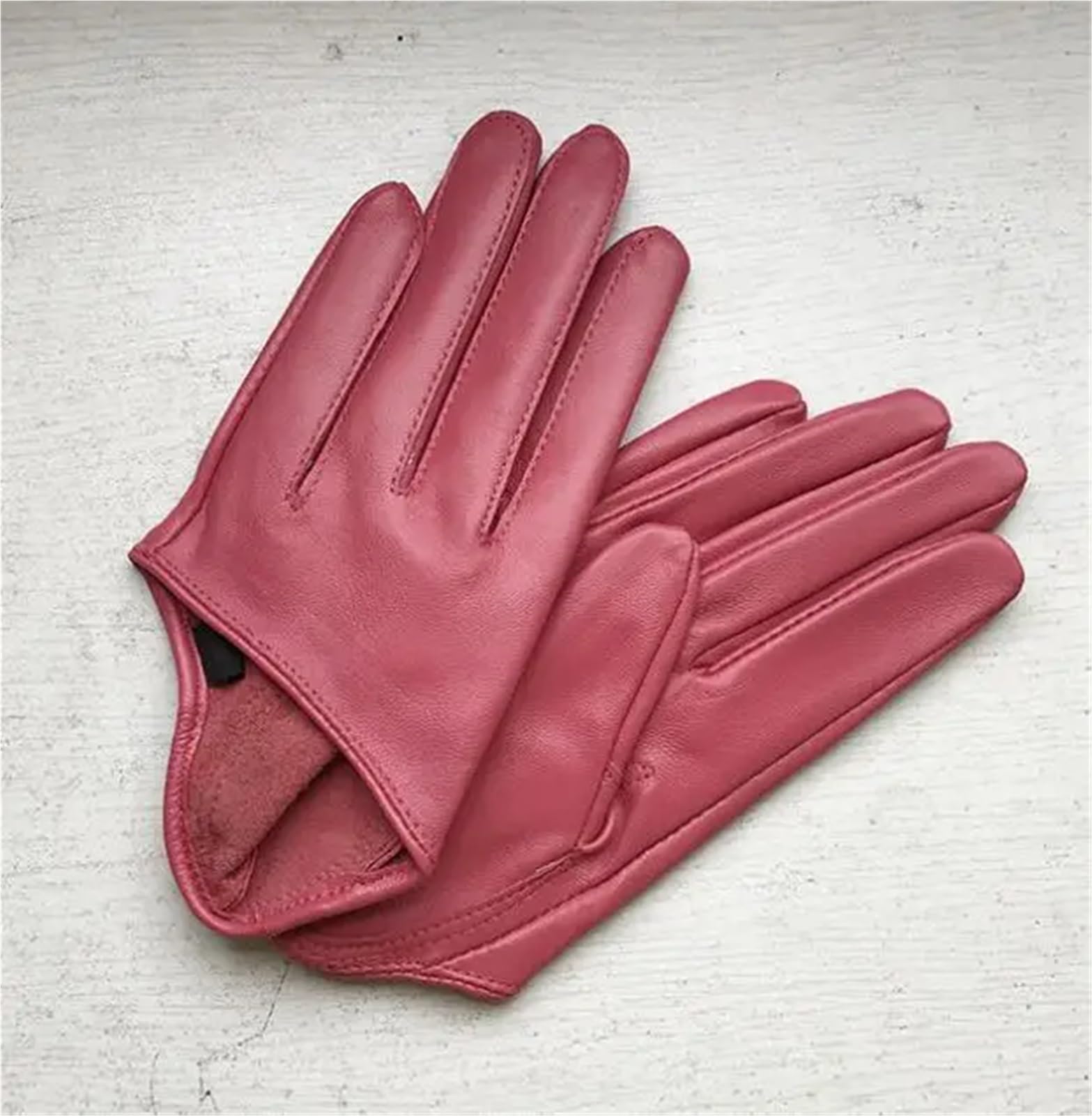 Guanti da guida corti a mezzo palmo bianchi da donna S/M/L