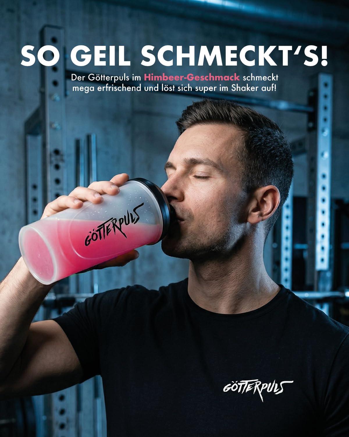 Götterpuls Pre Workout 308g Pulver Himbeere | Mit L-Citrullin, AAKG & Beta-Alanin – 200mg Koffein pro Portion – Für Fitness & Kraftsport – Vegan – 20 Portionen