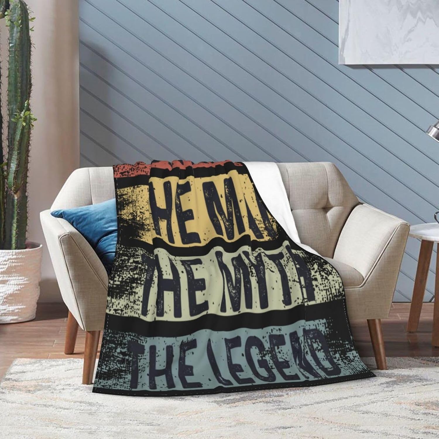 Godfather The Man The Myth The Legend- Throw Blanket for Couch Bed Sofa Blankets Warm Soft Cozy Flannel Blanket 60"x50"