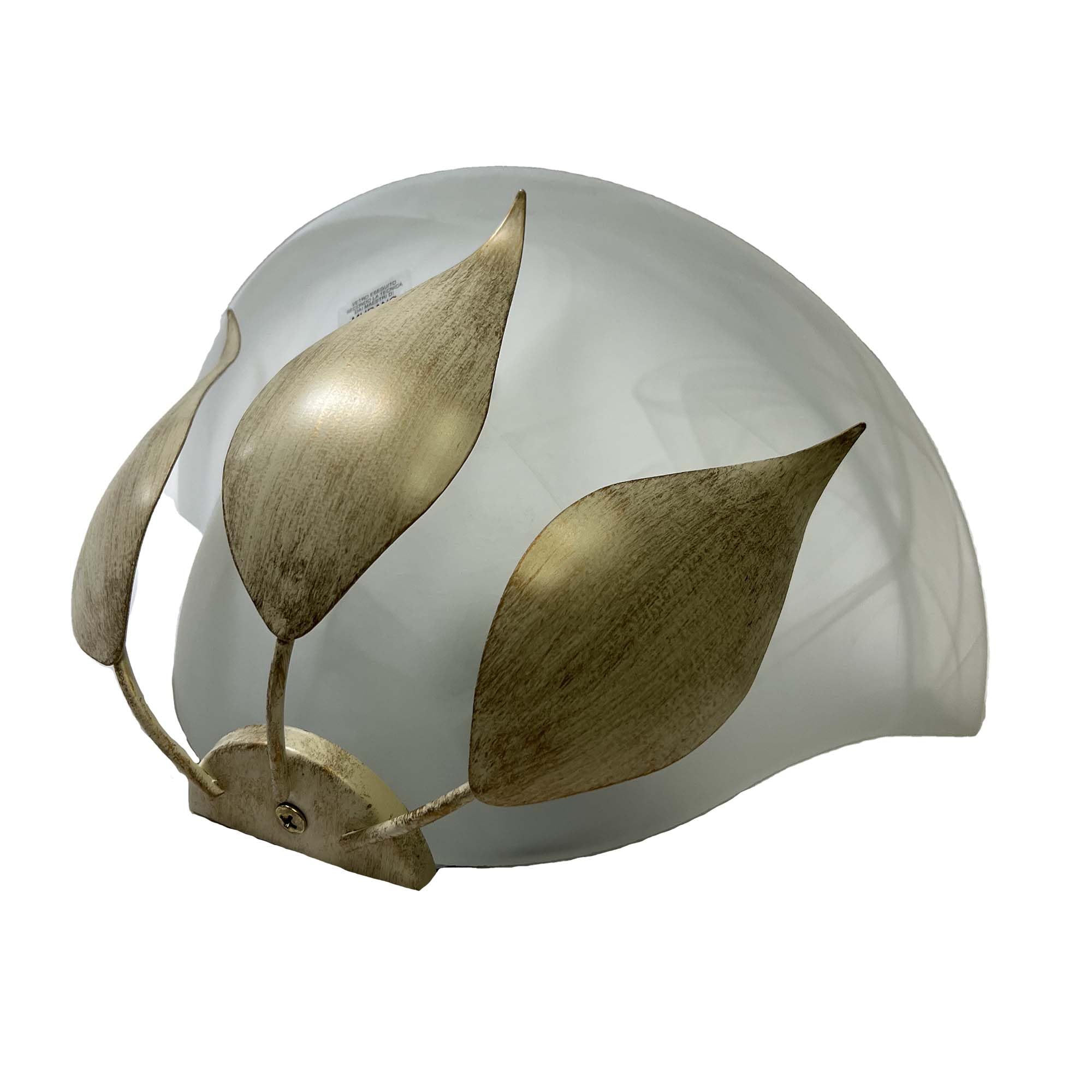 Generico Applique da parete in vetro di murano e ferro battuto avorio e oro, lampada da parete classica shabby chic 1 luce bon-209