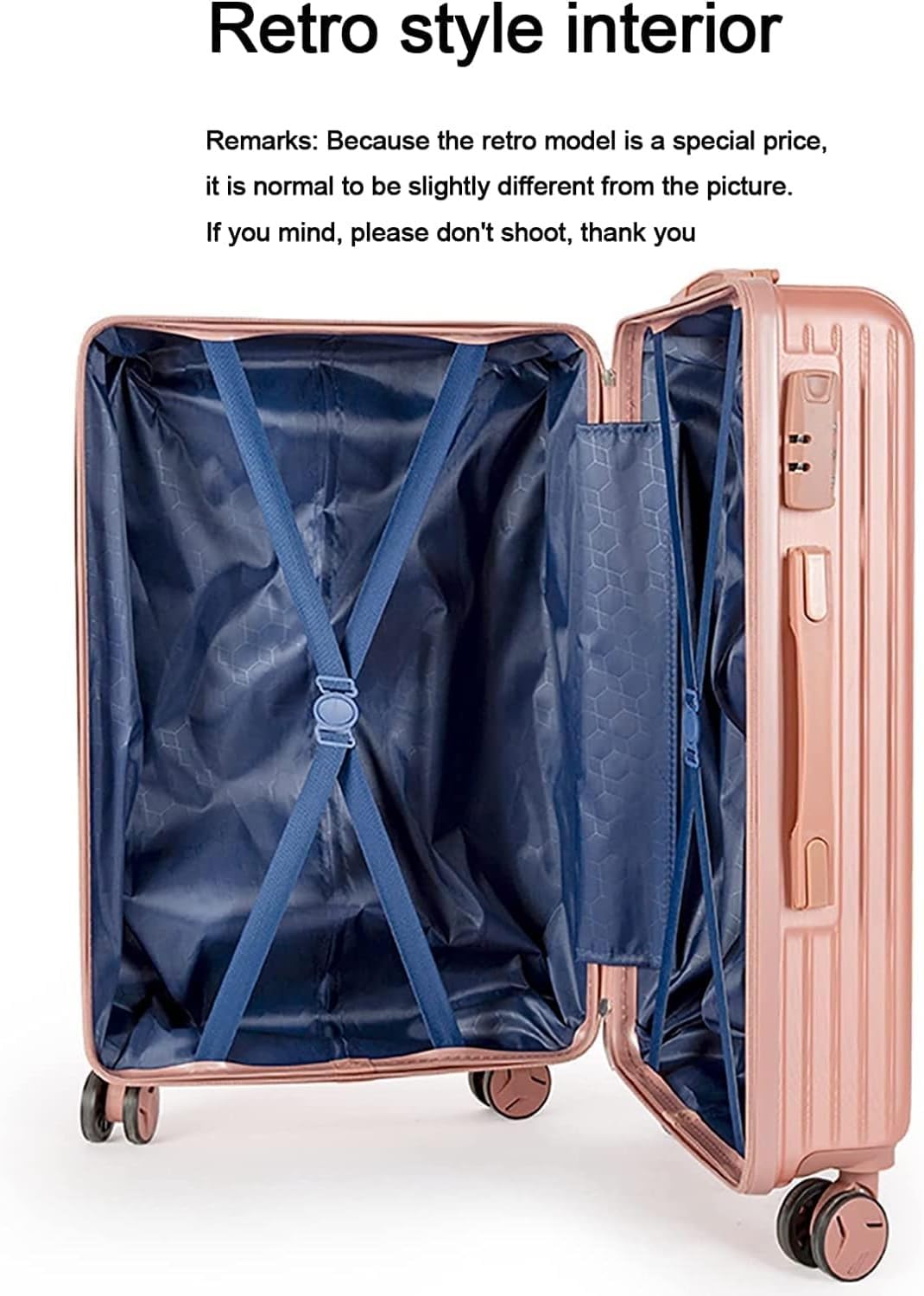 Maleta de viaje de aluminio para cabina, cubierta de apertura lateral, funda de carrito de apertura frontal, funda rígida universal duradera de 50 cm, Negro-, Talla única