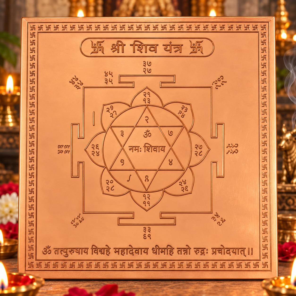 Copper Shiv Yantra - Spiritual Protection & Peace -1