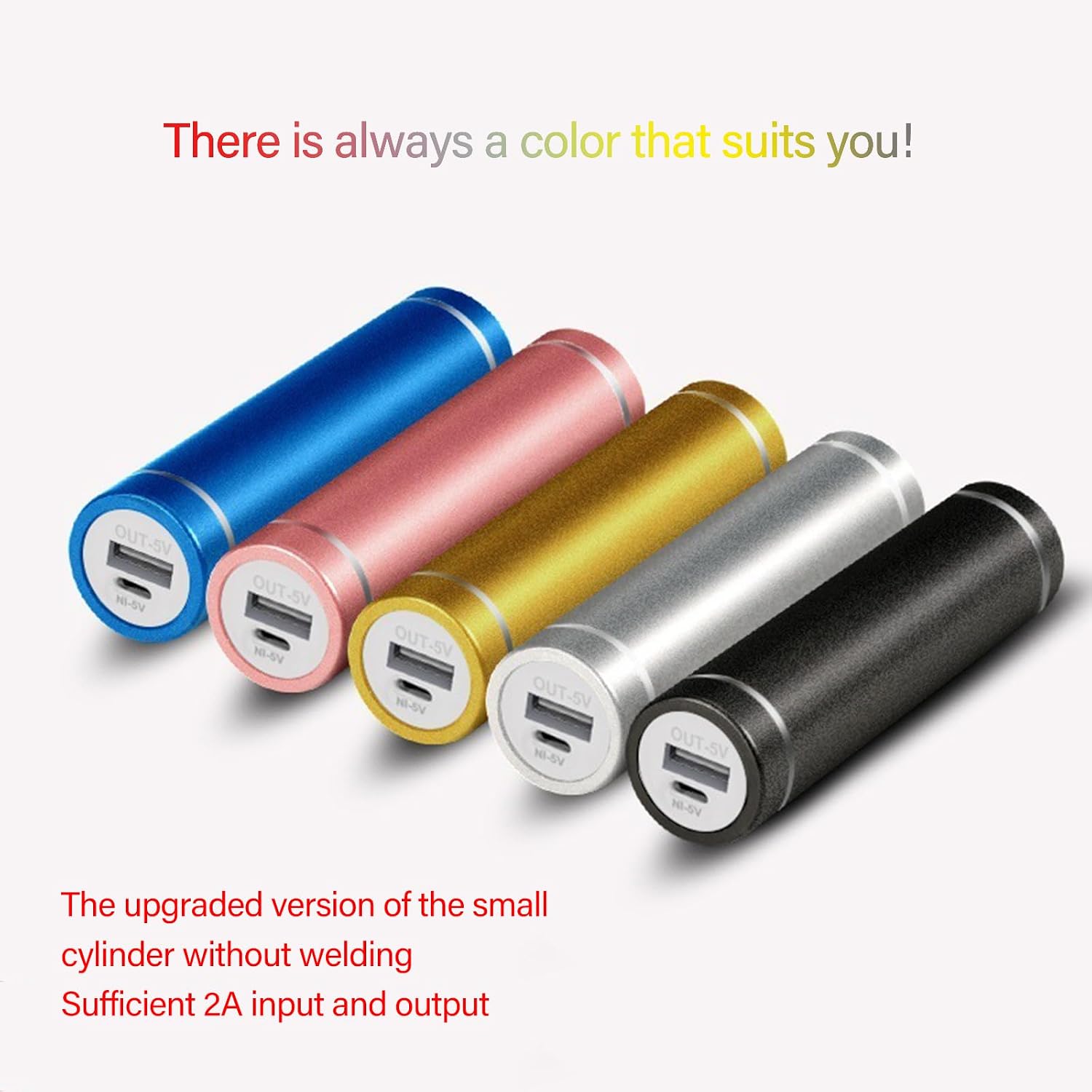 Not Tool Cylindrical Powerbanks Kits Spring Loaded Battery Holder 2600mAh 5000mAh Rechargeable Aluminum Alloy Shockproof Design Aluminum Alloy Powerbanks
