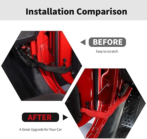 Miniatura 2 de Correa de limitación de puerta para Jeep con cremallera, accesorios de repuesto ajustables para Jeep Wrangler JK JKU JL JLU y Gladiator JT