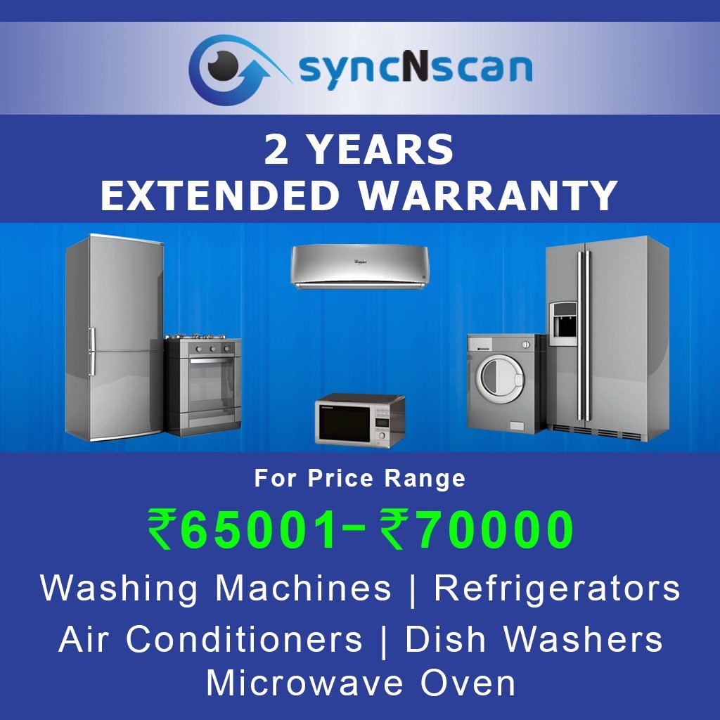 syncNscan 2 Years Extended Warranty for Appliances (Rs. 65001 to 70000