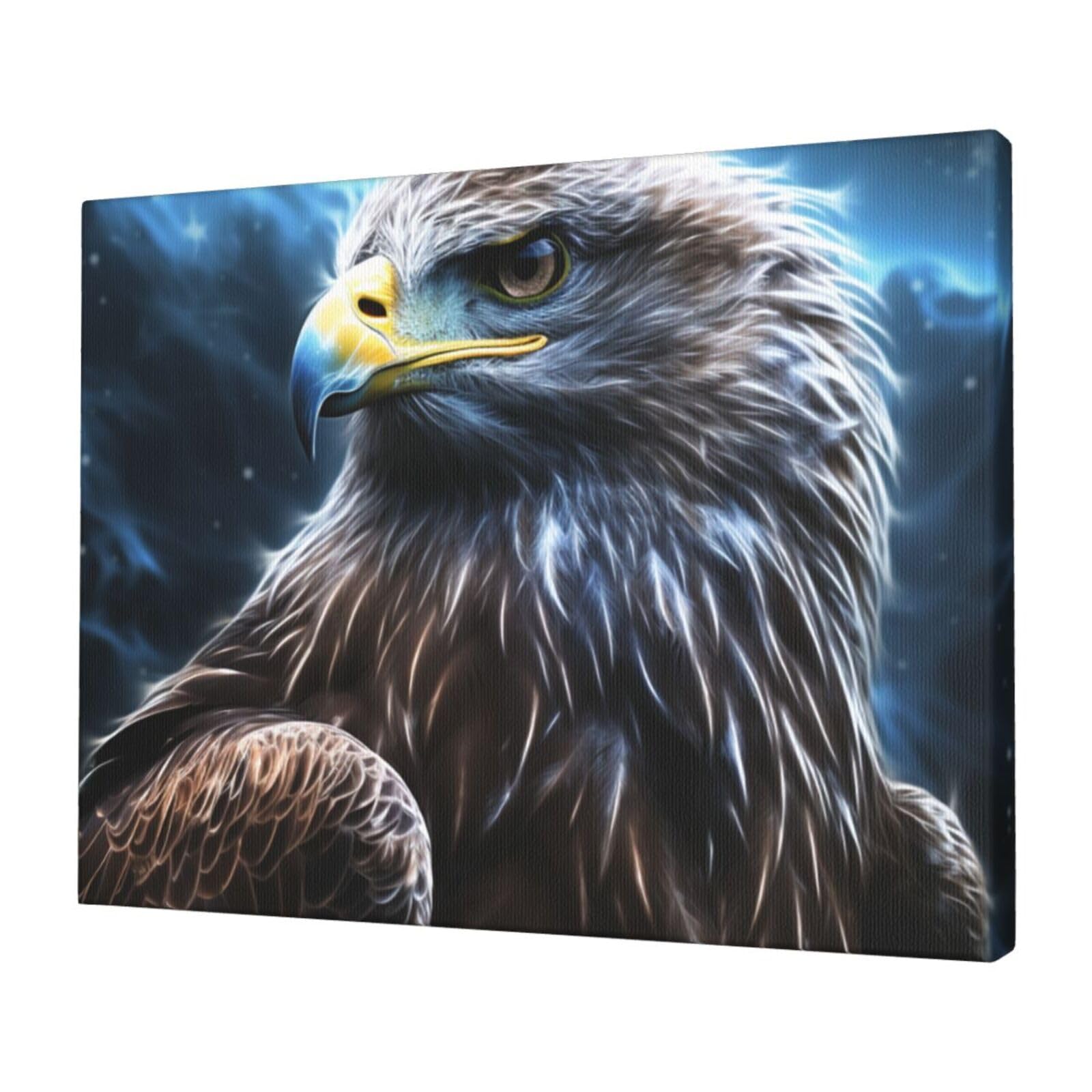 FodPand Canvas Wall Art for Living Room Wall Decor 12"x16" Modern Artwork Painting Pictures Hanging Canvas Prints Night Sky Eagle Aesthetic Wall Art for Bedroom Bathroom Office Wallart Decor