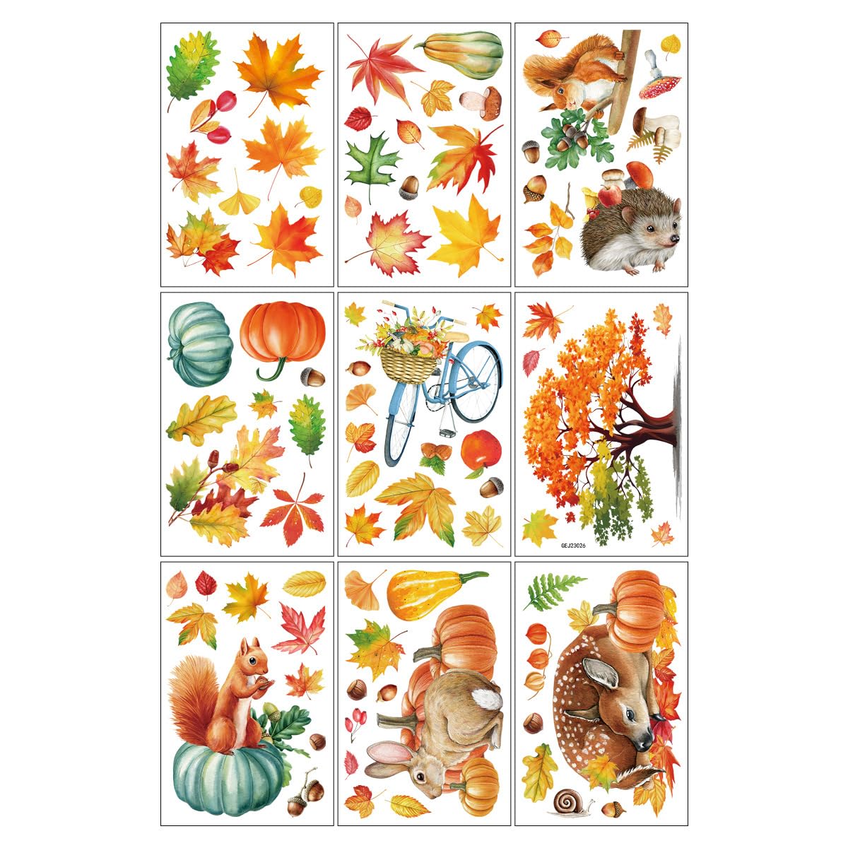 UCLEVER Thanksgiving Window Stickers Double Sided Autumn Maple Leaves Window Clings for Fall Party Window Decoration (Thanksgiving R)