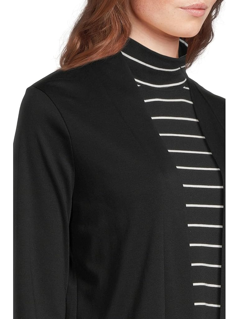 Black L.L.Bean Pima Cotton Open Cardigan With Pockets