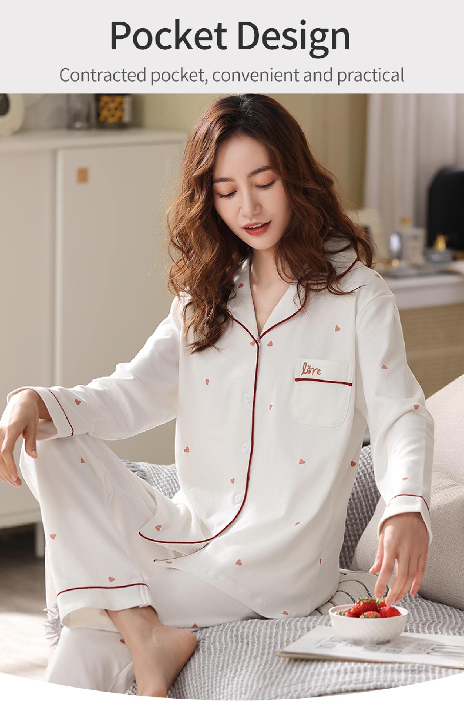 Un Pijama Cómodo Pijama Mujer De Pijamas Hombre Conjunto De Pijama De Algodón 100% para Mujer, 2 Piezas, Traje De Dormir, Ropa De