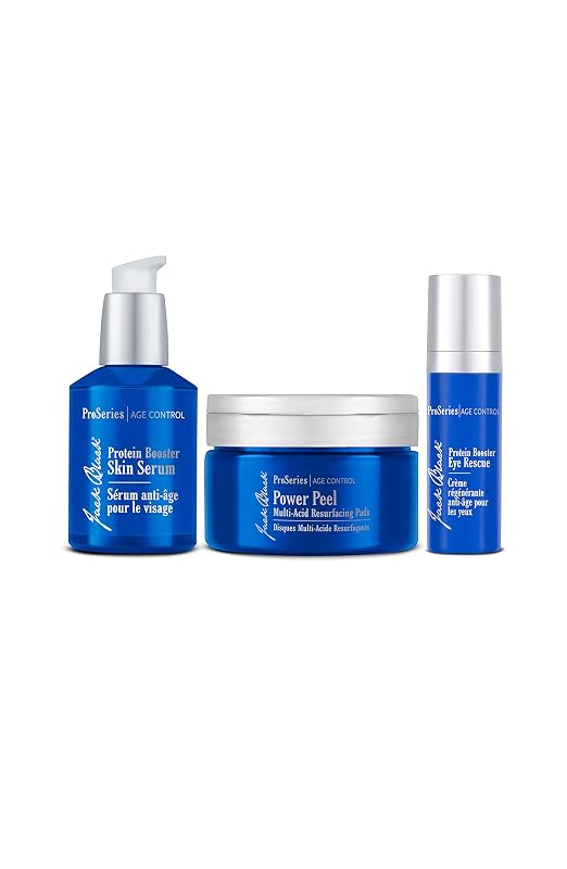 Kit Jack Black Protein Booster Skin Serum ProSeries Age Control com sérum, produto para olhos e 40 discos