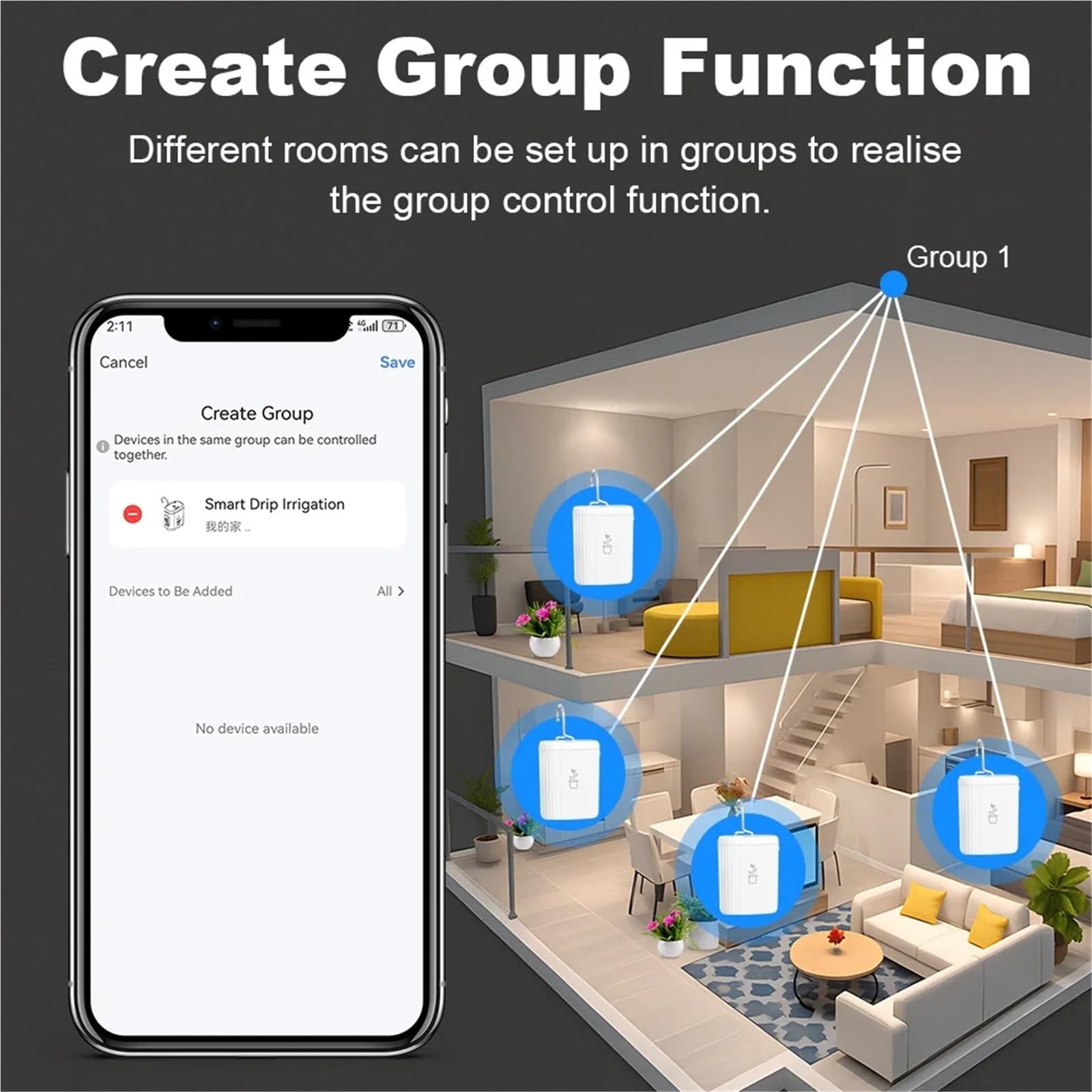 Programmatore di irrigazione. Kit di di irrigazione a Goccia Intelligente Wi-Fi con Pompa Automatica for Fiori e Piante, irrigatore a Goccia for la casa, Attrezzi da Giardino Timer per irrigazione