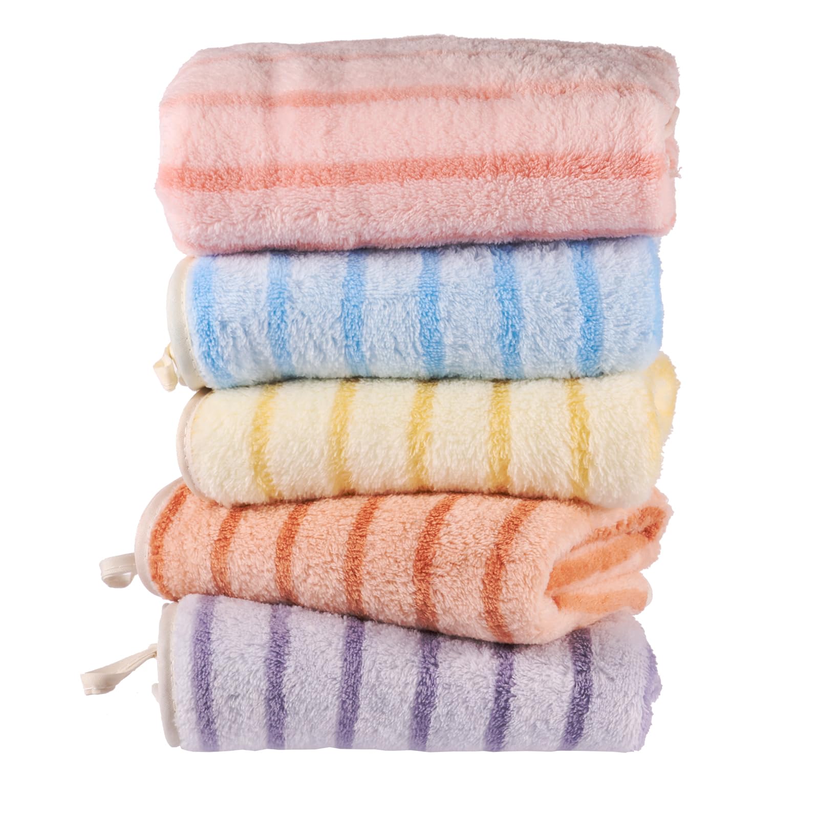 5Pcs Bath Towel Coral Velvet Absorbent Bathroom Towel Soft Comfortable Wash Cloth Portable Multipurpose Washcloth for Bathroom Travel
