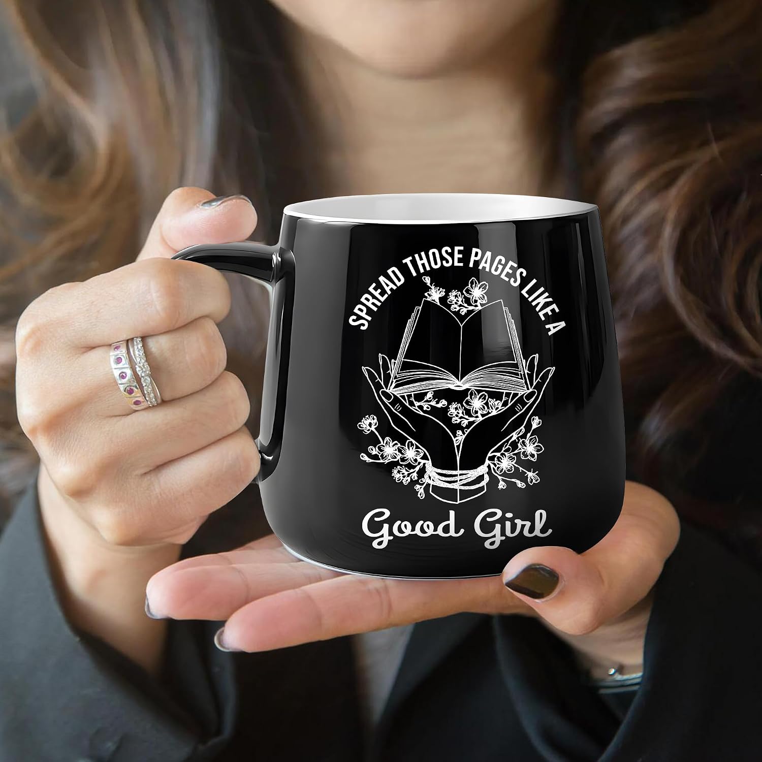 Hyturtle Funny Book Coffee Mug for Women Who Love Spicy Books, Dark Romance Lovers Gifts for Girls Women, Birthday Gifts for Reading Lovers, Bookworms, Funny Reader Mug Present Coffee Tea Cup