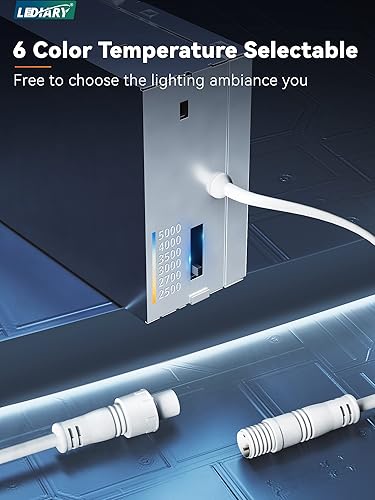 Miniatura 2 de LEDIARY Paquete de 20 luces LED empotrables ultrafinas de 6CCT de 6 pulgadas con caja de conexiones, 2500K-5000K lámparas empotrables