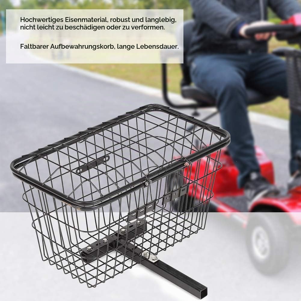 Scooter Korb, Klappbarer Aufbewahrungskorb Power Scooter Zubehör Großer Heckkorb für Elektroroller und Elektrorollstühle
