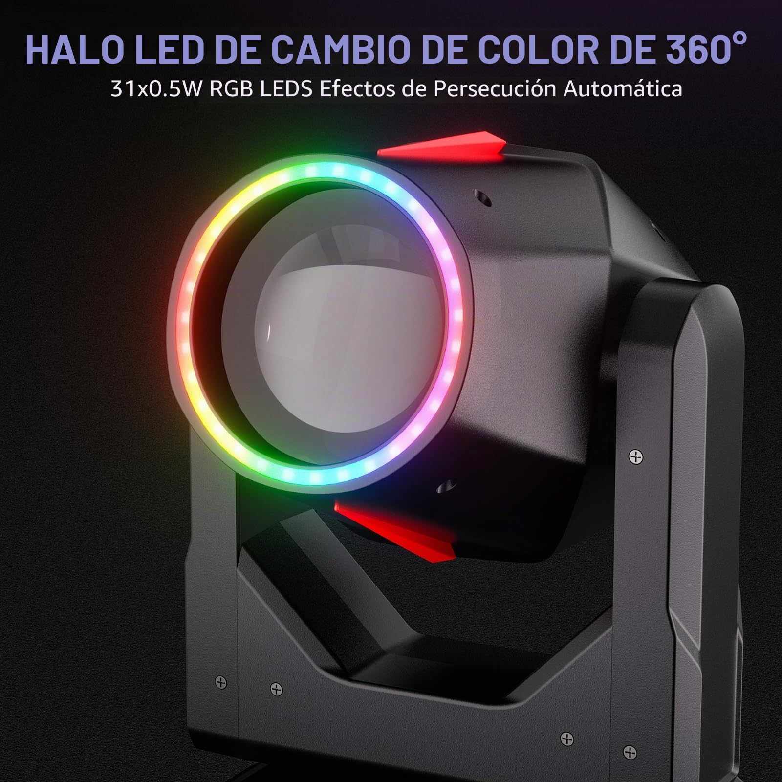2PCS Cabeza Movil LED 380W Luz de escenario RGBW Beam 14 Gobos 15 Colores DMX Luces para Discoteca DJ Fiestas Bar Iluminación