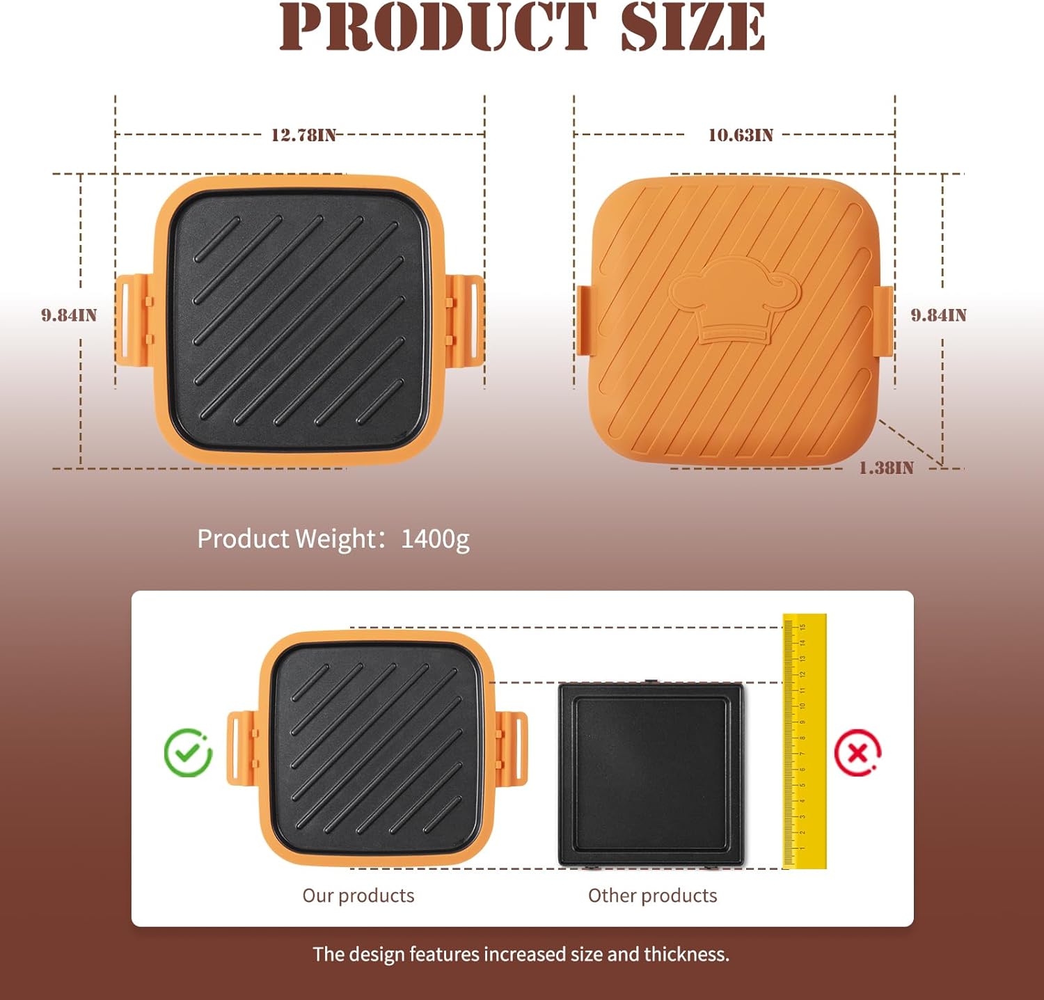 Microwave Toastie Sandwich Maker, Microwave Grill Cheese Panini Press Maker, Removable Nonstick Versatile Wireless Small Toaster, Dishwasher Safe, Fast Cooking for Breakfast, Snacks, Orange