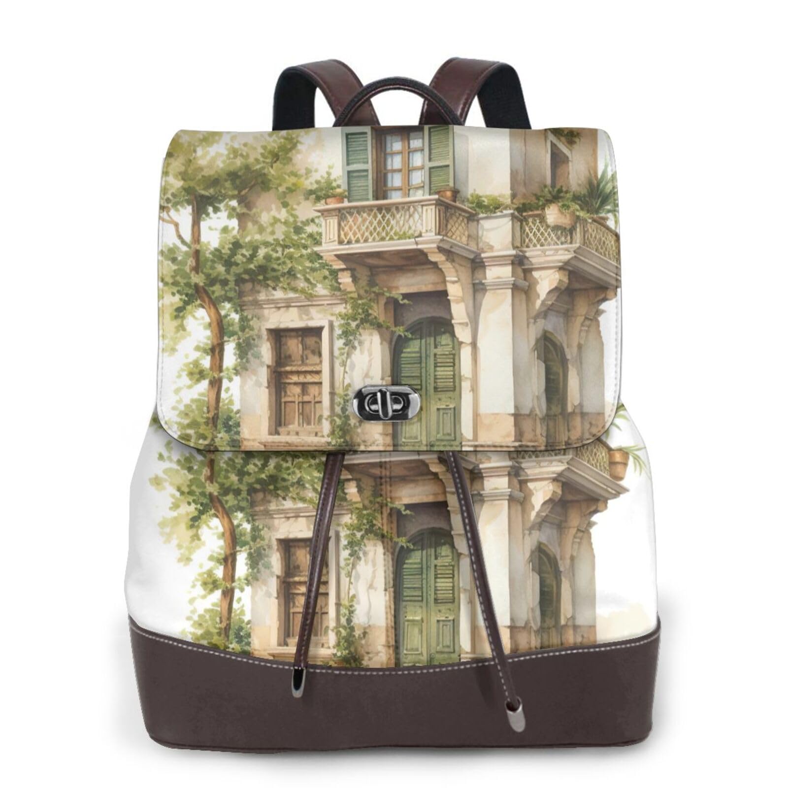 Sac à dos noir imprimé romain polyvalent pour le voyage - 5